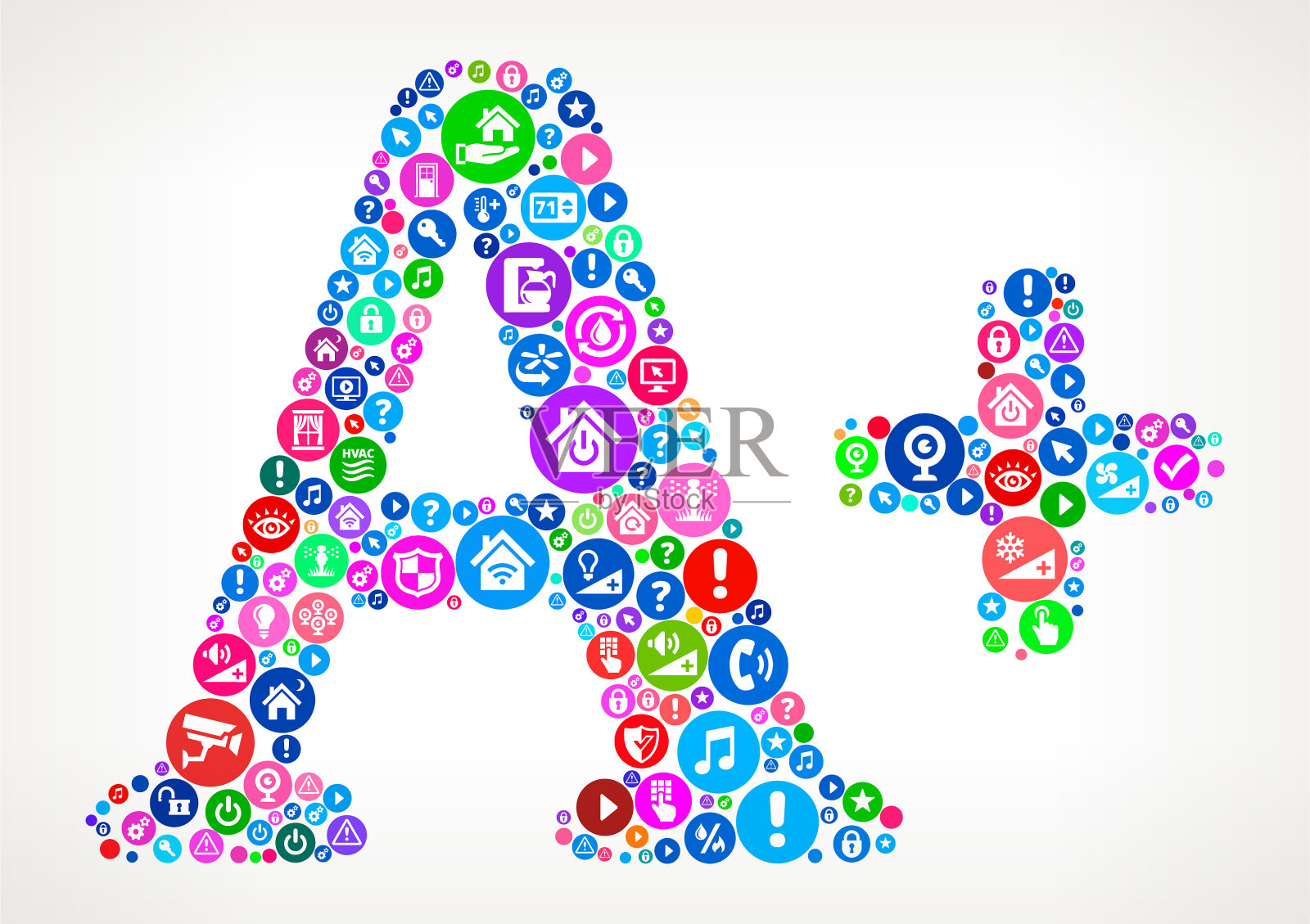 A级+家居自动化技术图标图案插画图片素材