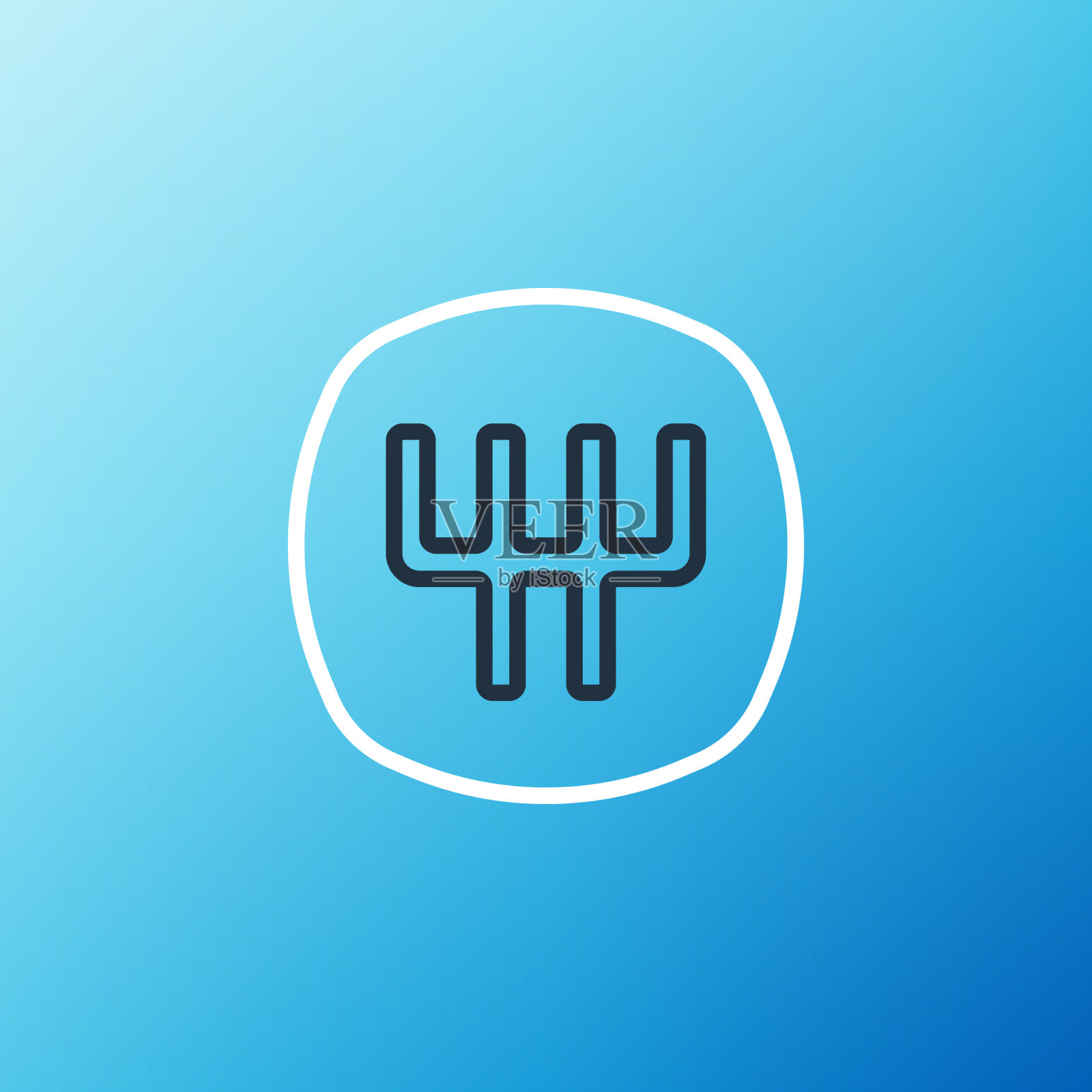 线换挡图标隔离在蓝色背景插画图片素材