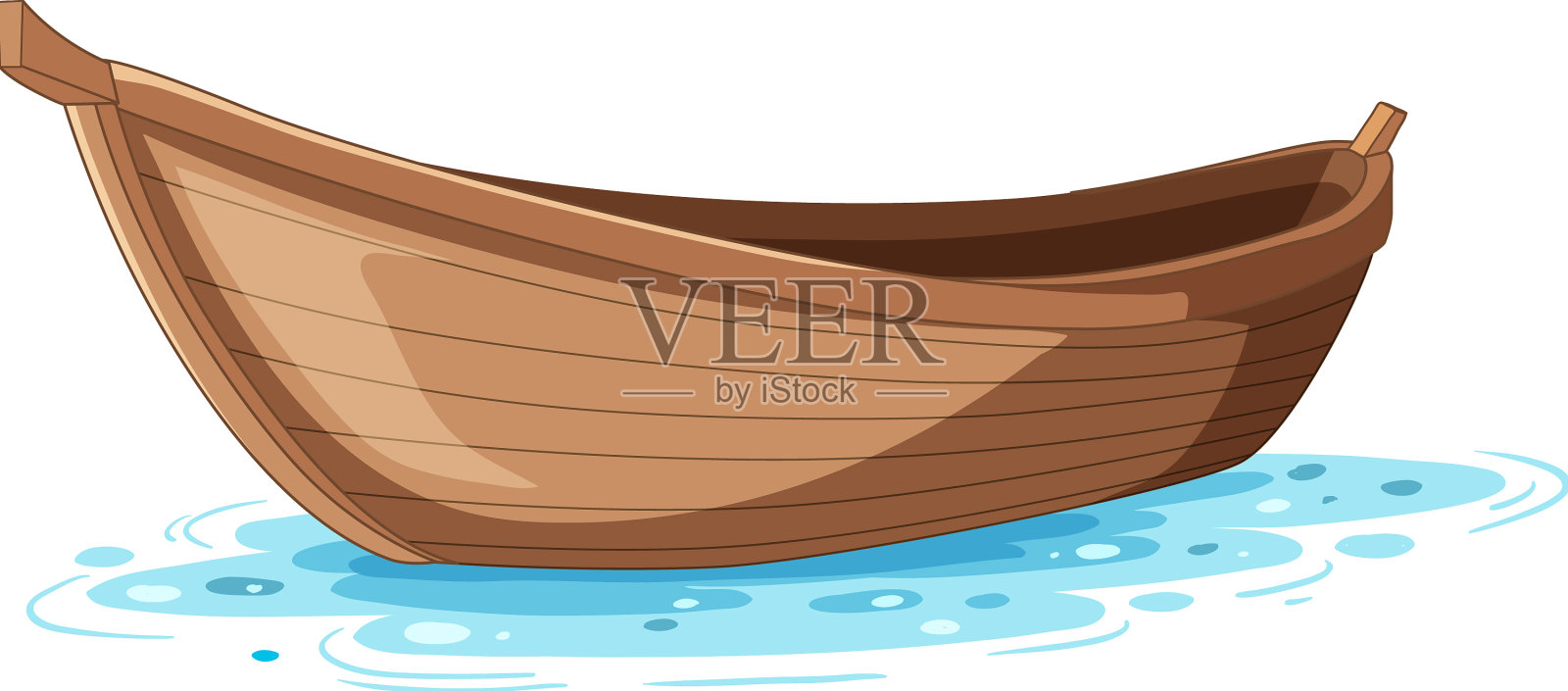 木船孤立在白色的背景上设计元素图片