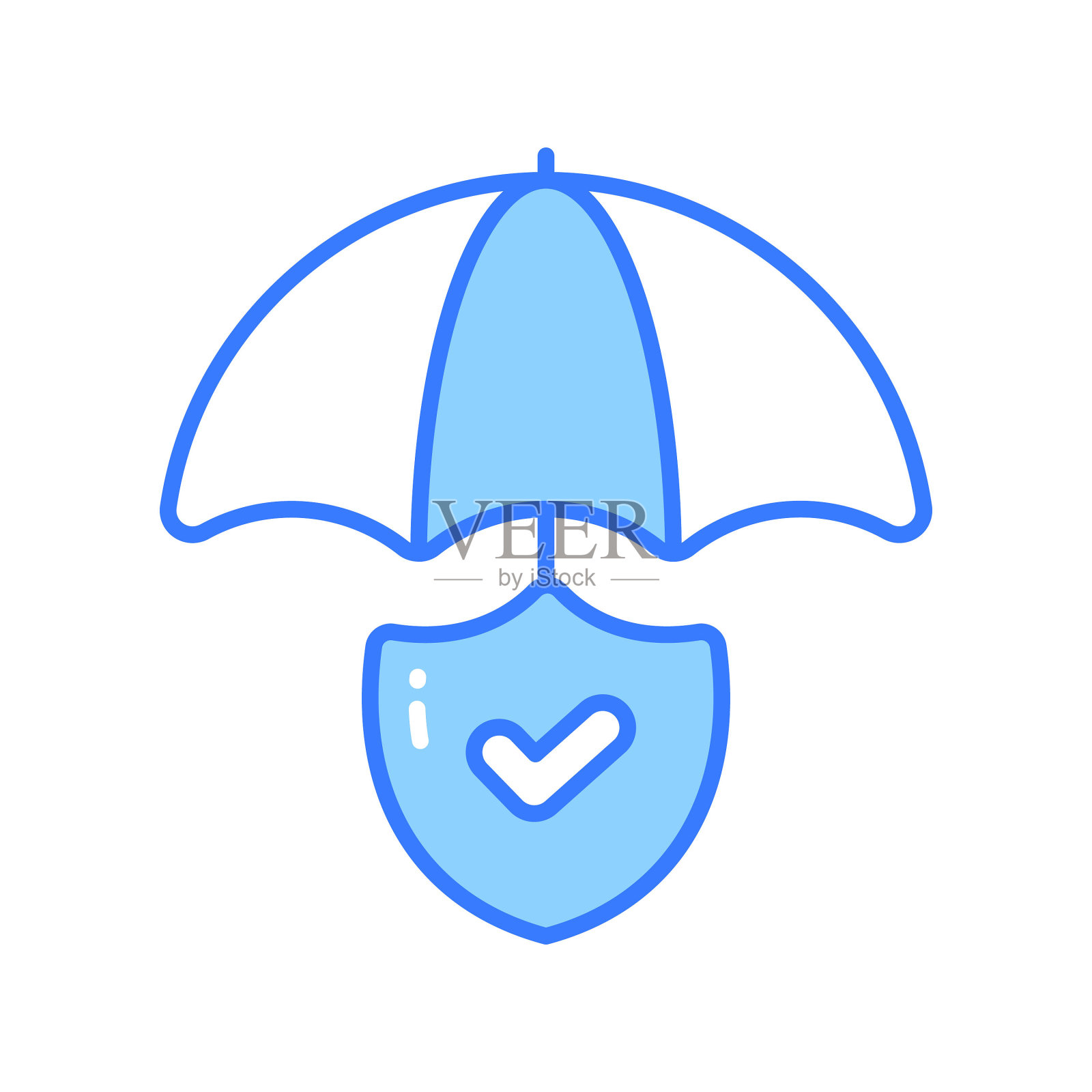 伞下的安全盾，保险矢量，安全图标插画图片素材