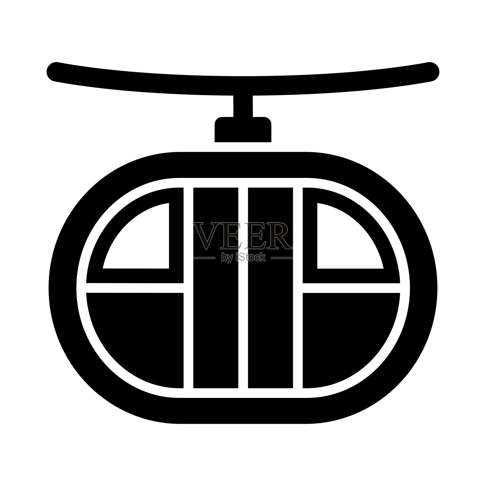 滑雪升降机矢量字形图标为个人和商业用途。插画图片素材