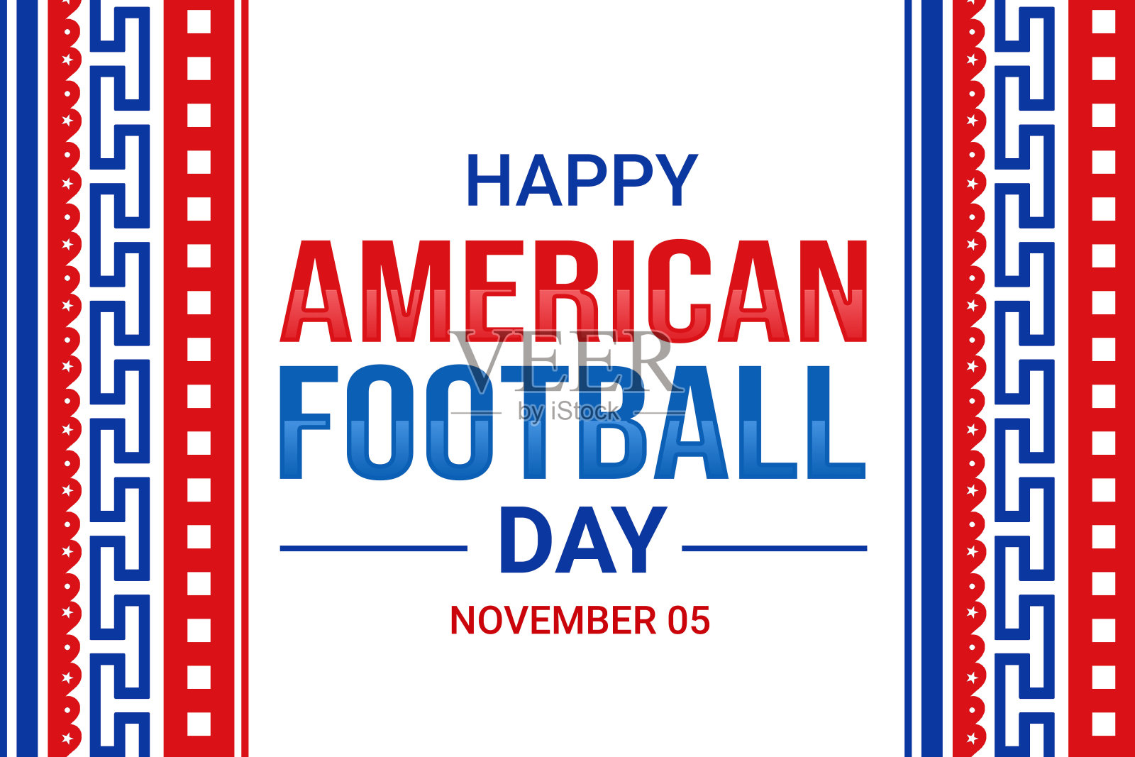 美式足球日壁纸与传统的边界设计。美国橄榄球日的背景插画图片素材