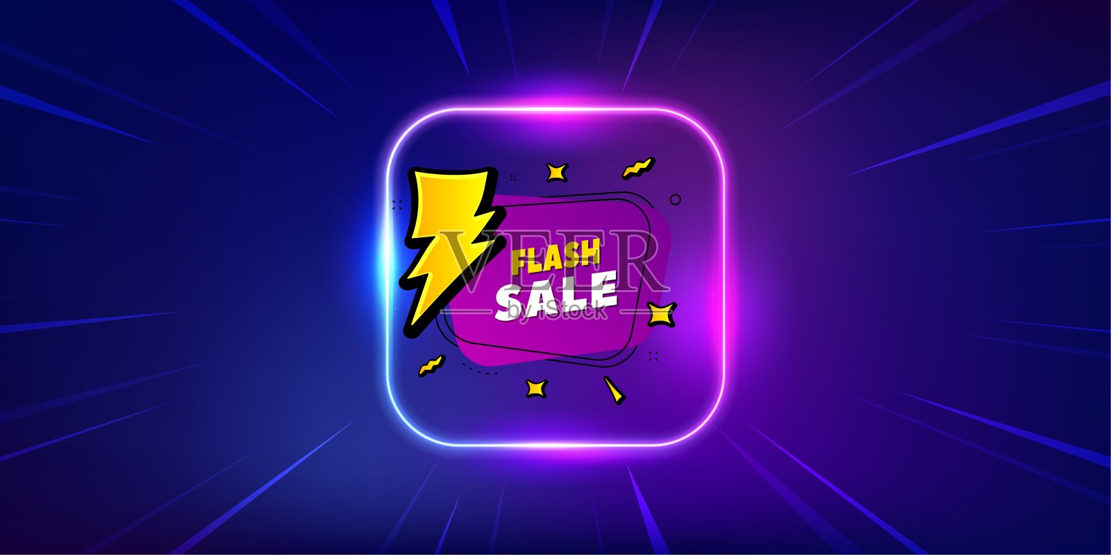 限时促销banner，折扣标签，霓虹灯边框优惠banner矢量素材插画图片素材