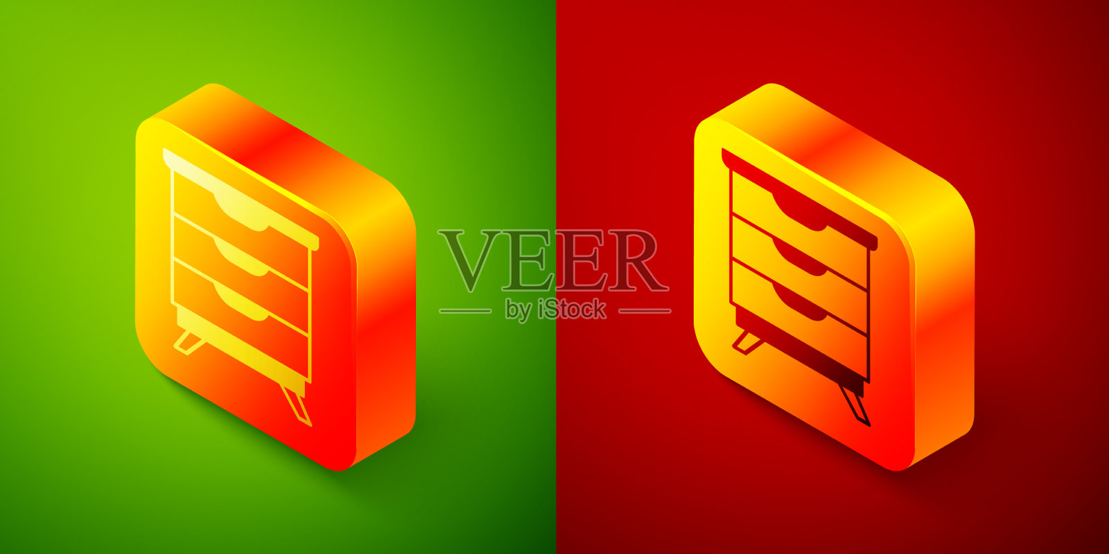 等距家具床头柜图标隔离上图标素材