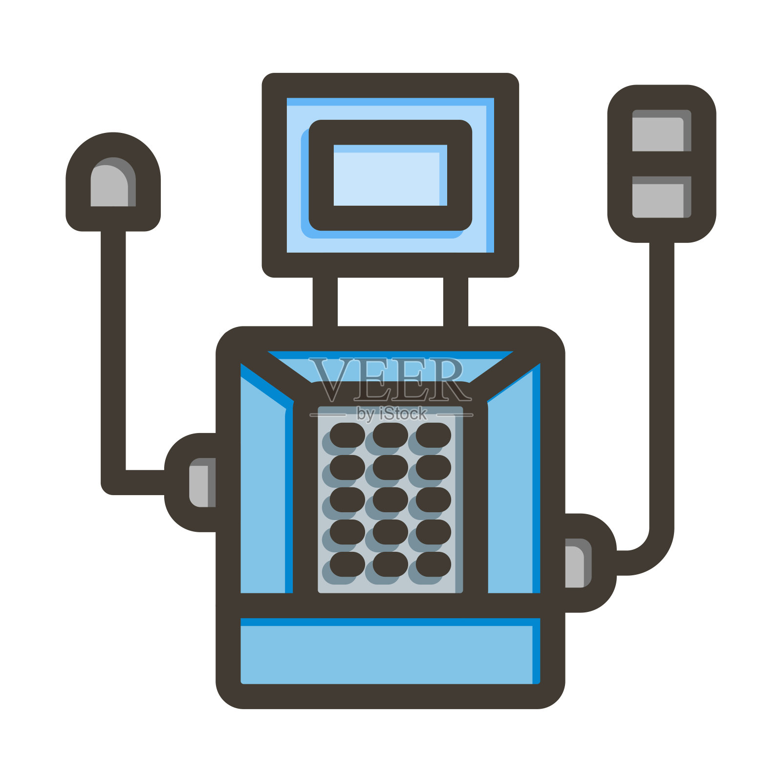 通风机粗线填充颜色为个人和商业用途。插画图片素材