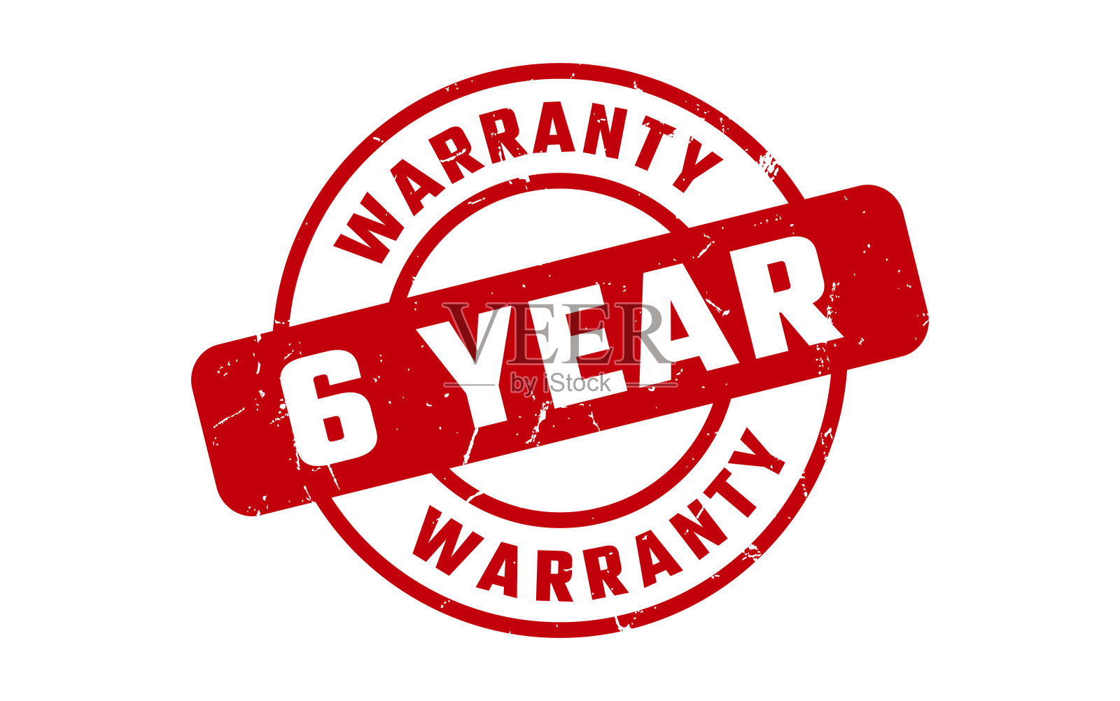 6年保修橡皮章插画图片素材