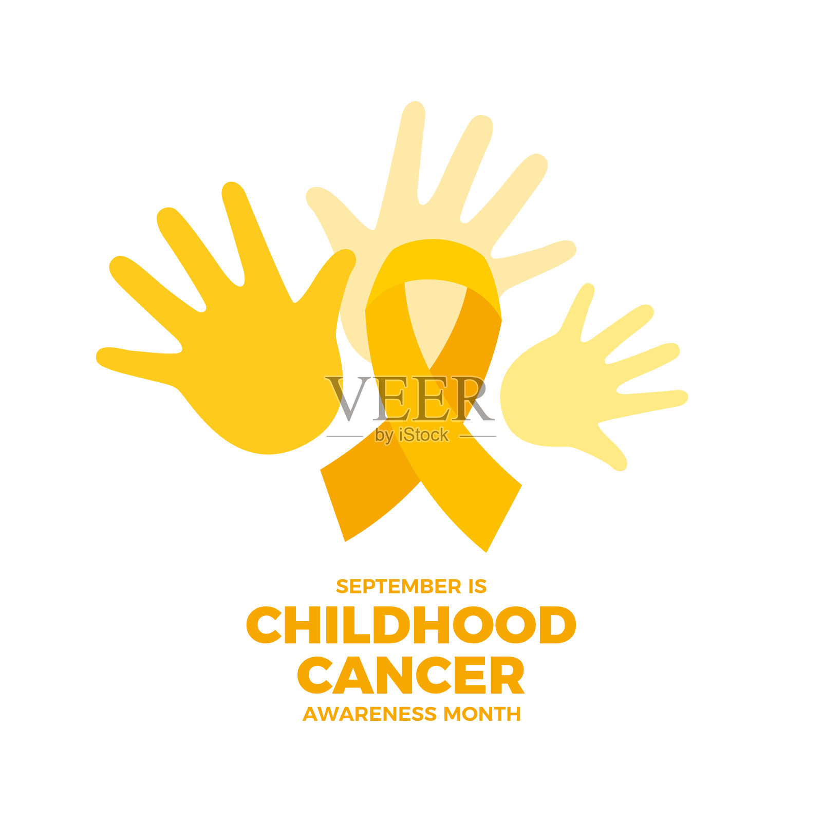 九月是儿童癌症宣传月矢量图插画图片素材