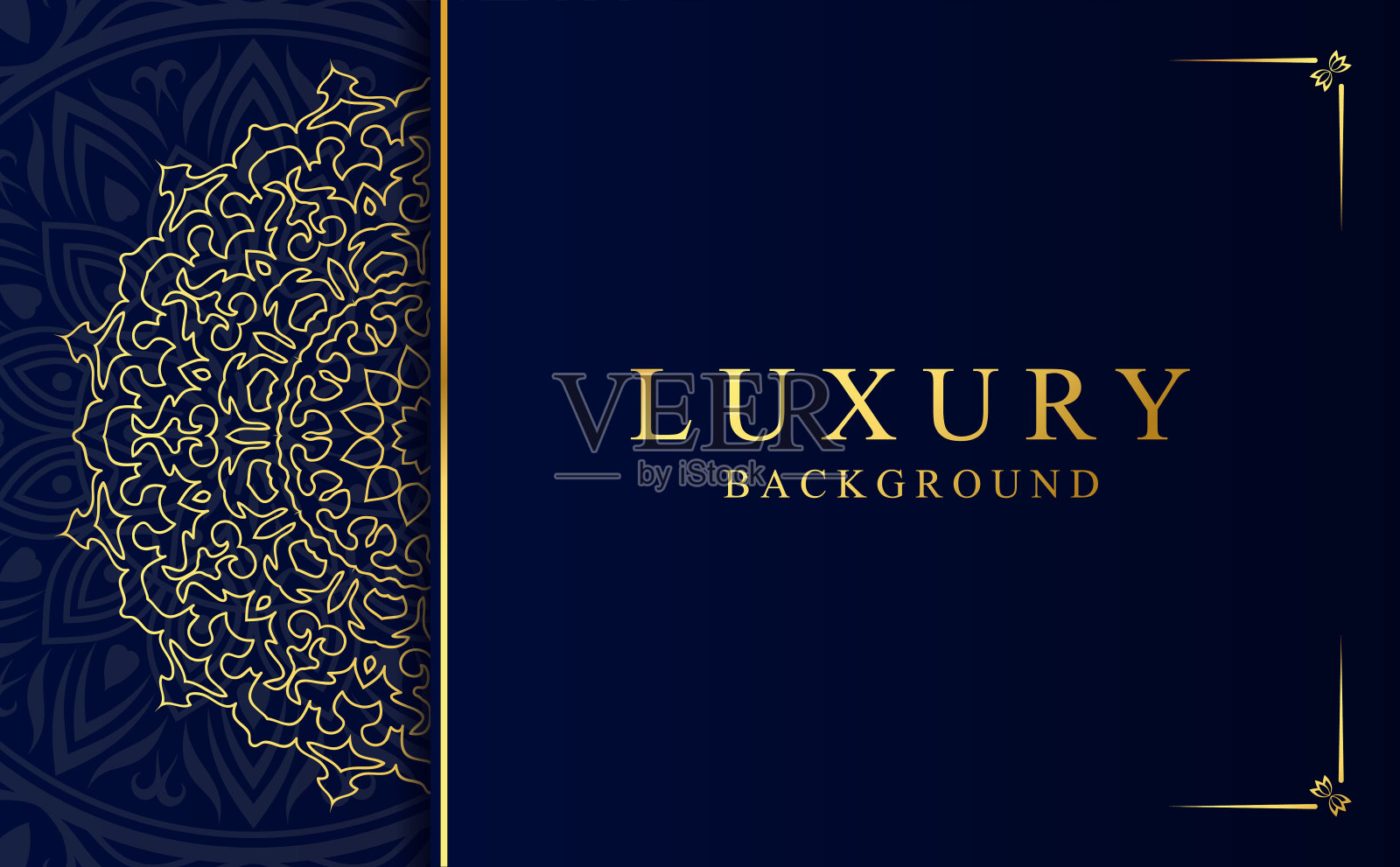 豪华阿拉伯曼陀罗设计背景在金色插画图片素材