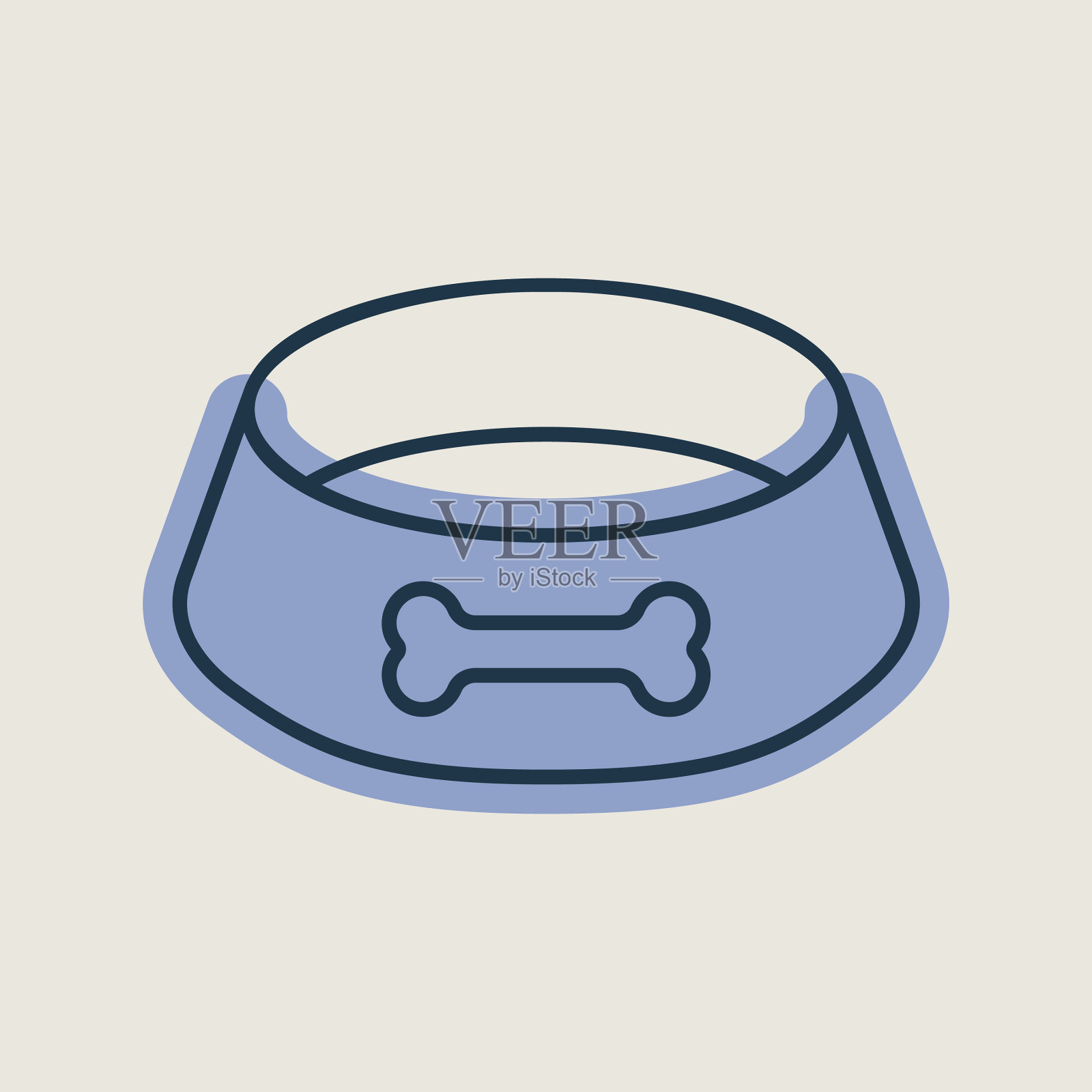 宠物狗碗图标宠物动物标志插画图片素材