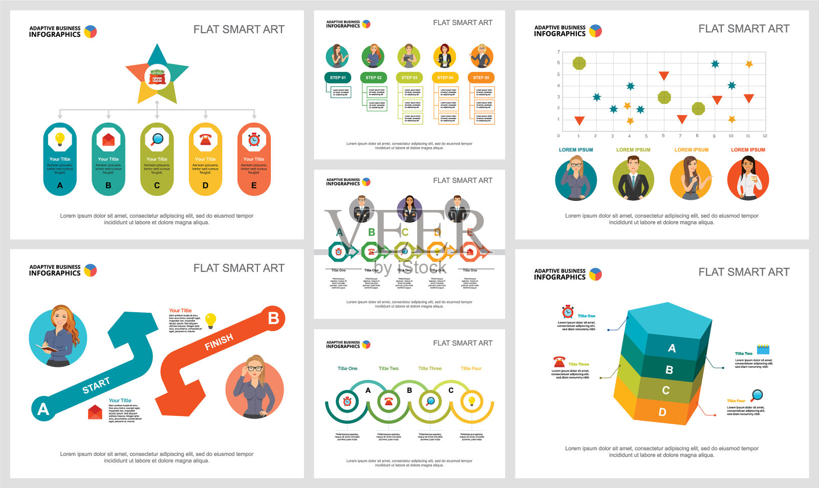 丰富多彩的启动和管理信息图表插画图片素材