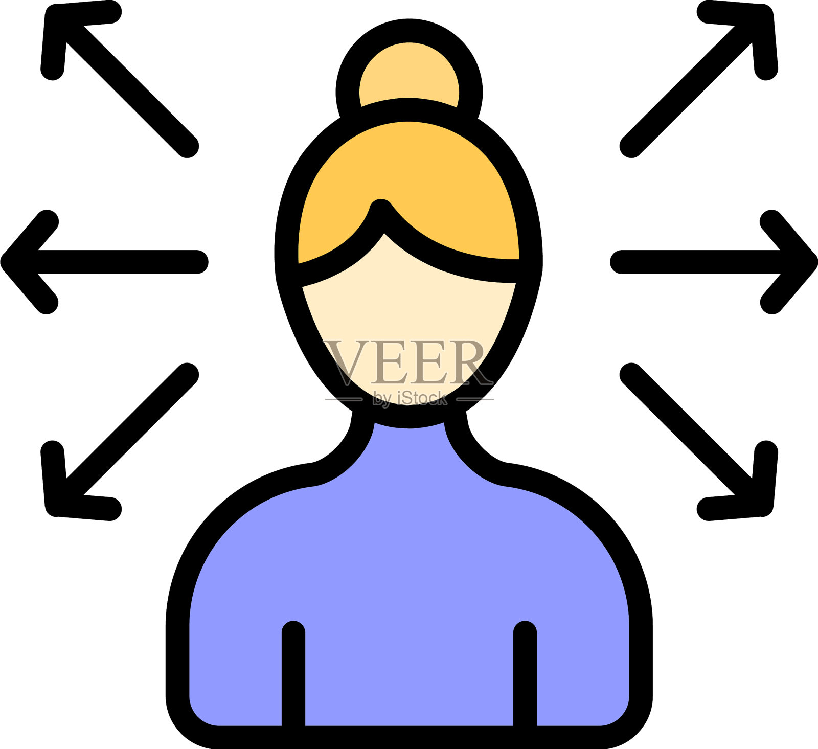 妈妈刻板印象图标扁平插画图片素材