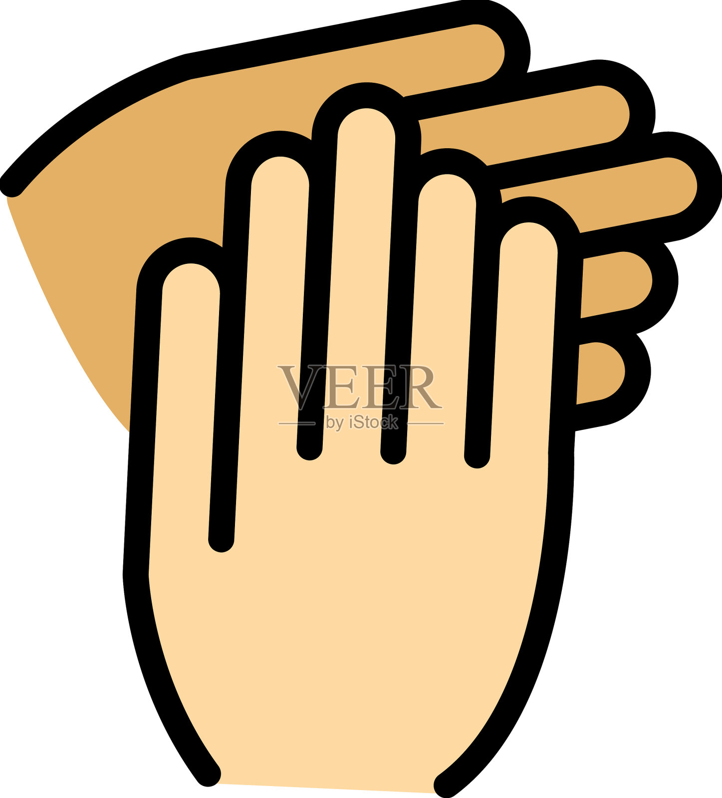 赞扬鼓掌图标平插画图片素材