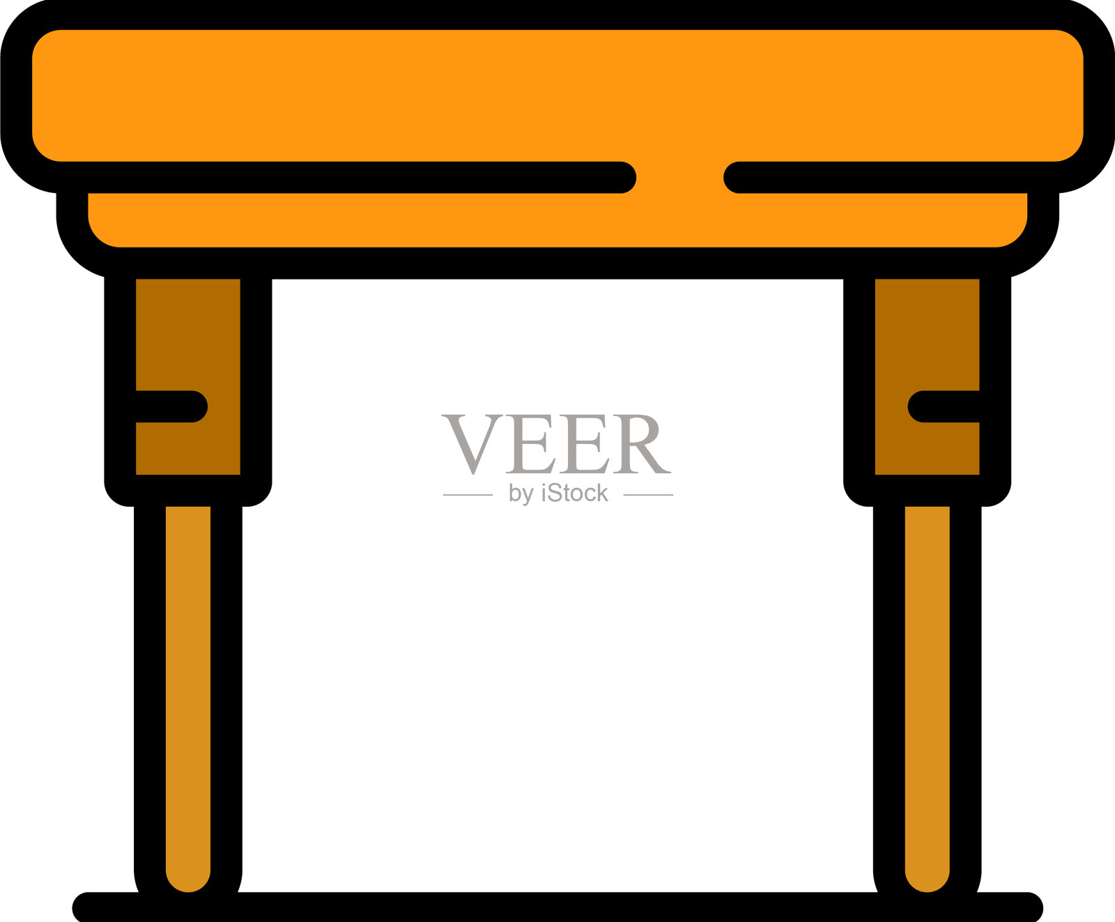 铁桌图标平插画图片素材