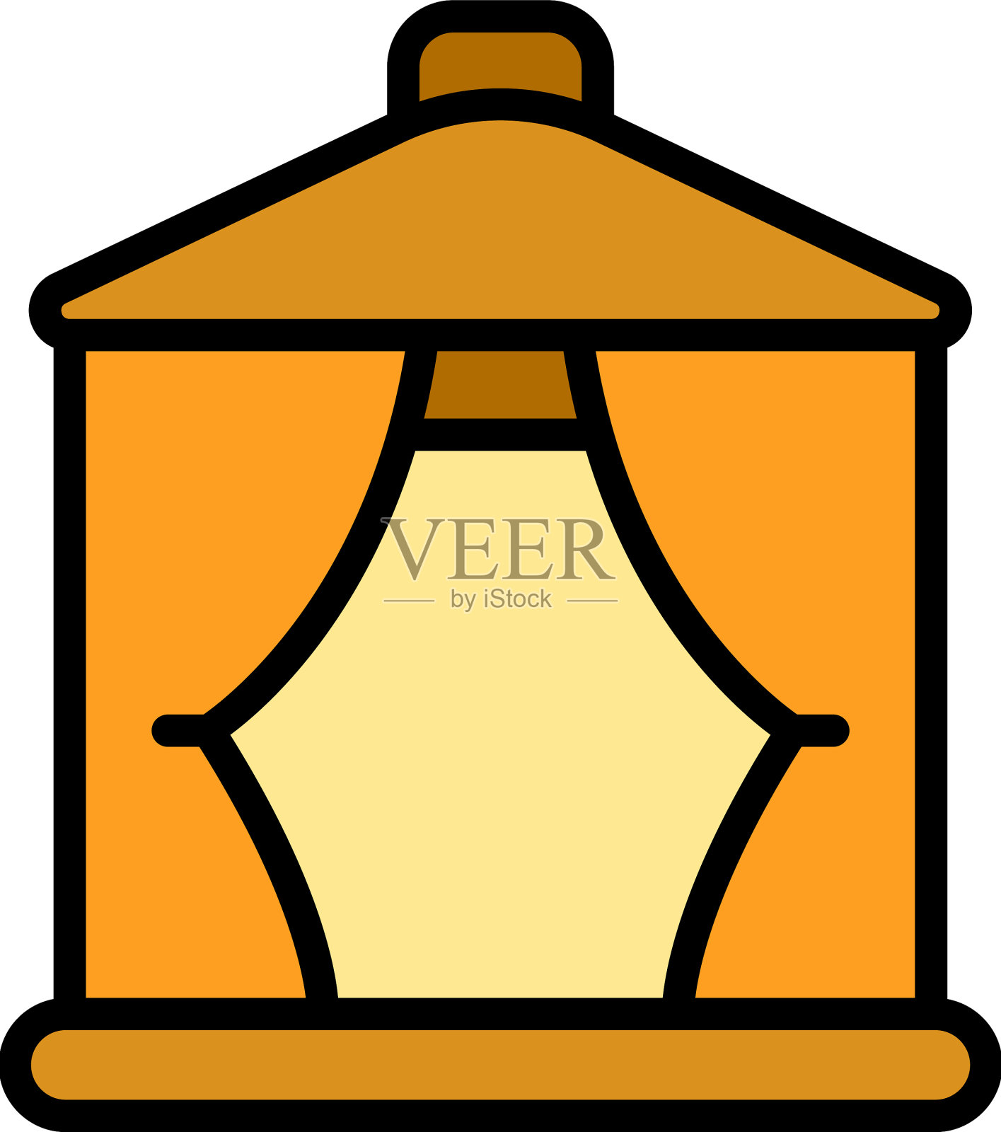 花园亭图标平插画图片素材