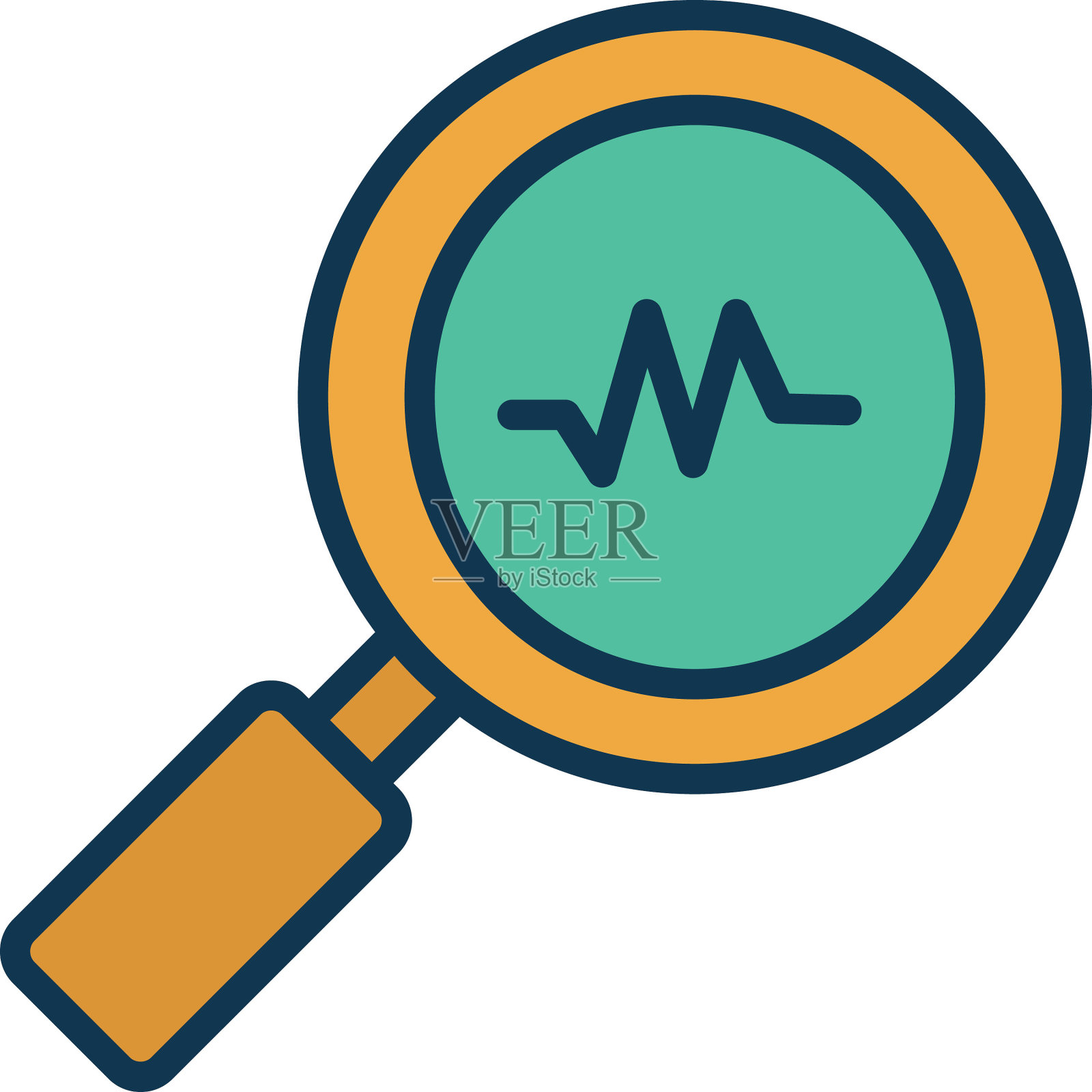 数据分析孤立的矢量图标，可以很容易地修改或编辑插画图片素材