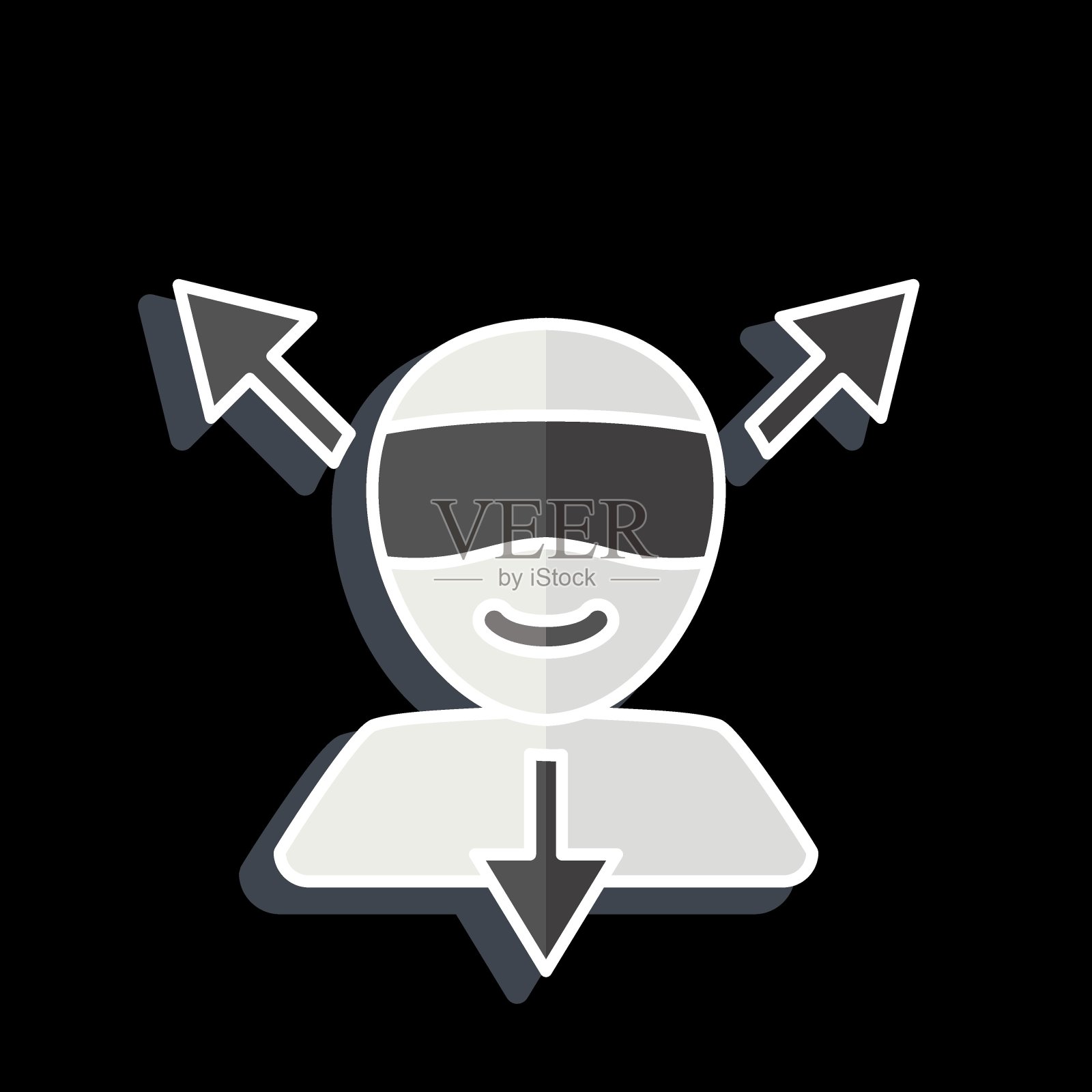 图标虚拟现实。与三维可视化符号相关。光滑的风格。简单的设计可编辑。简单的说明插画图片素材