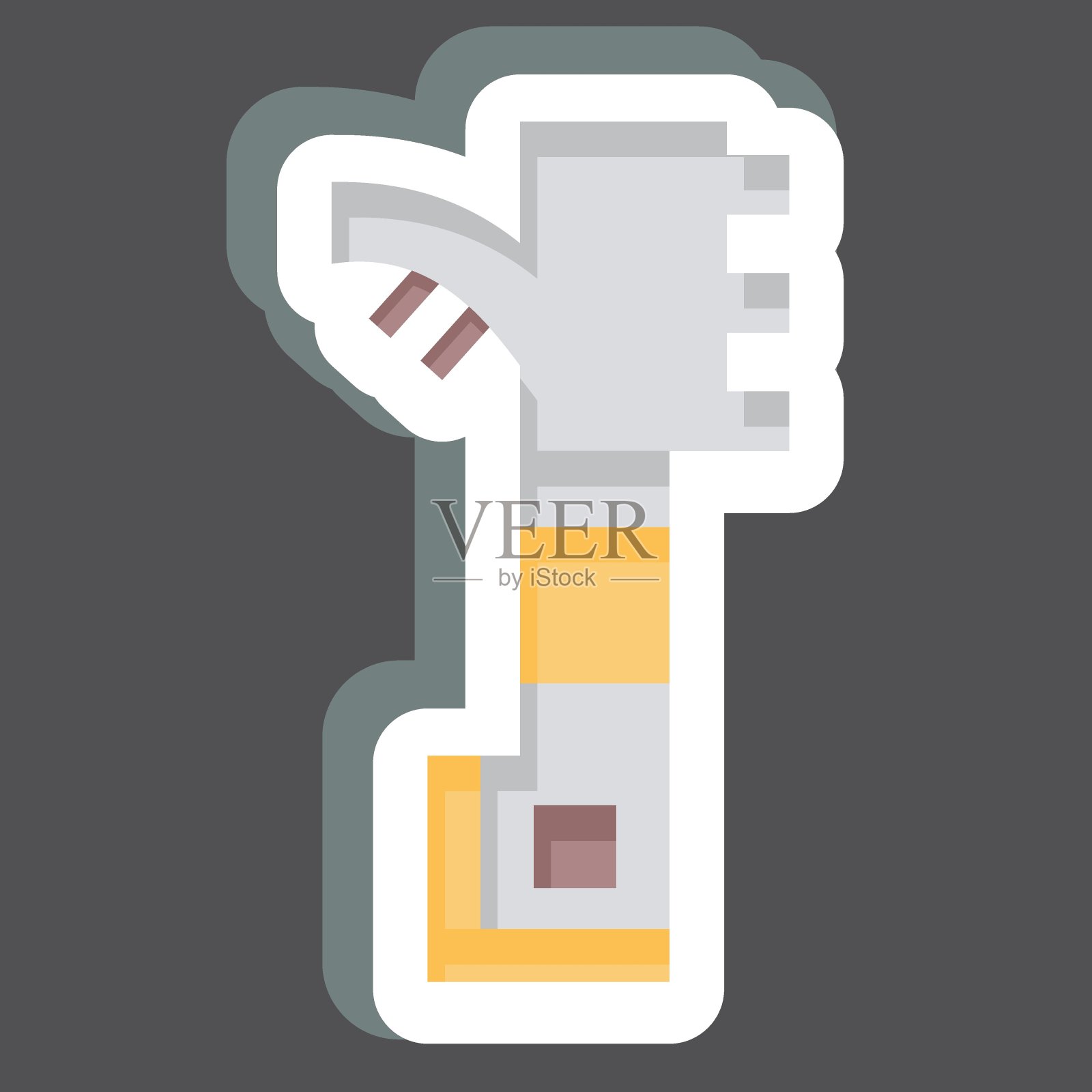 贴纸蜂箱刮板。与蜂房符号有关。简单的设计可编辑。简单的说明插画图片素材