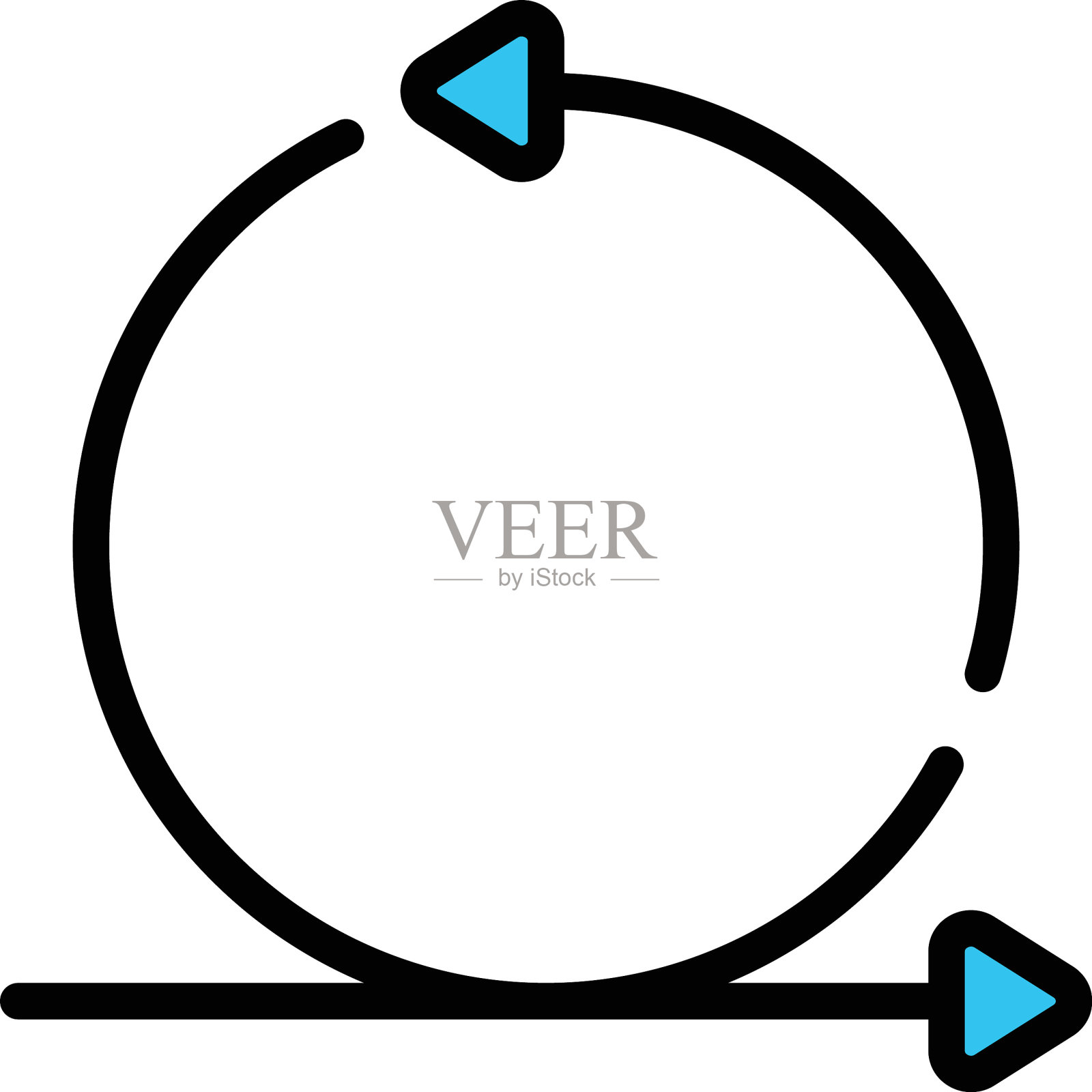 线图标箭头和圆图标素材