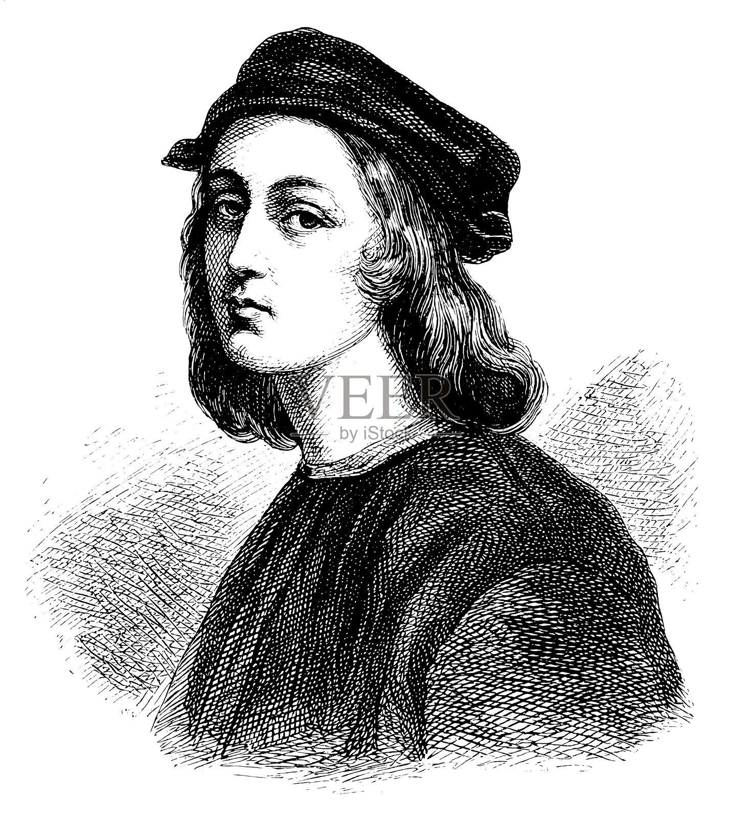拉斐尔桑蒂(1483-1520)，意大利画家插画图片素材