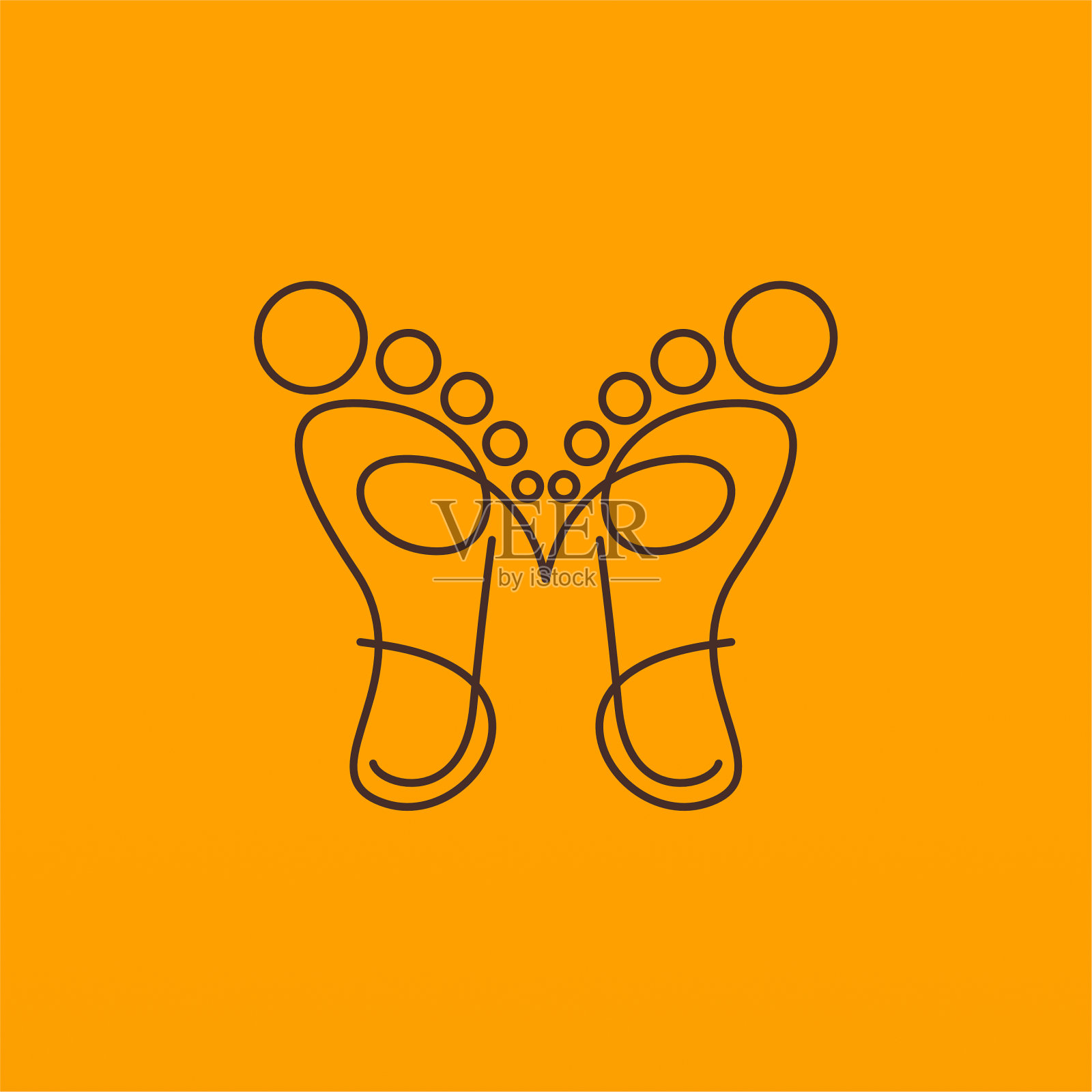 脚印标志设计模板插画图片素材