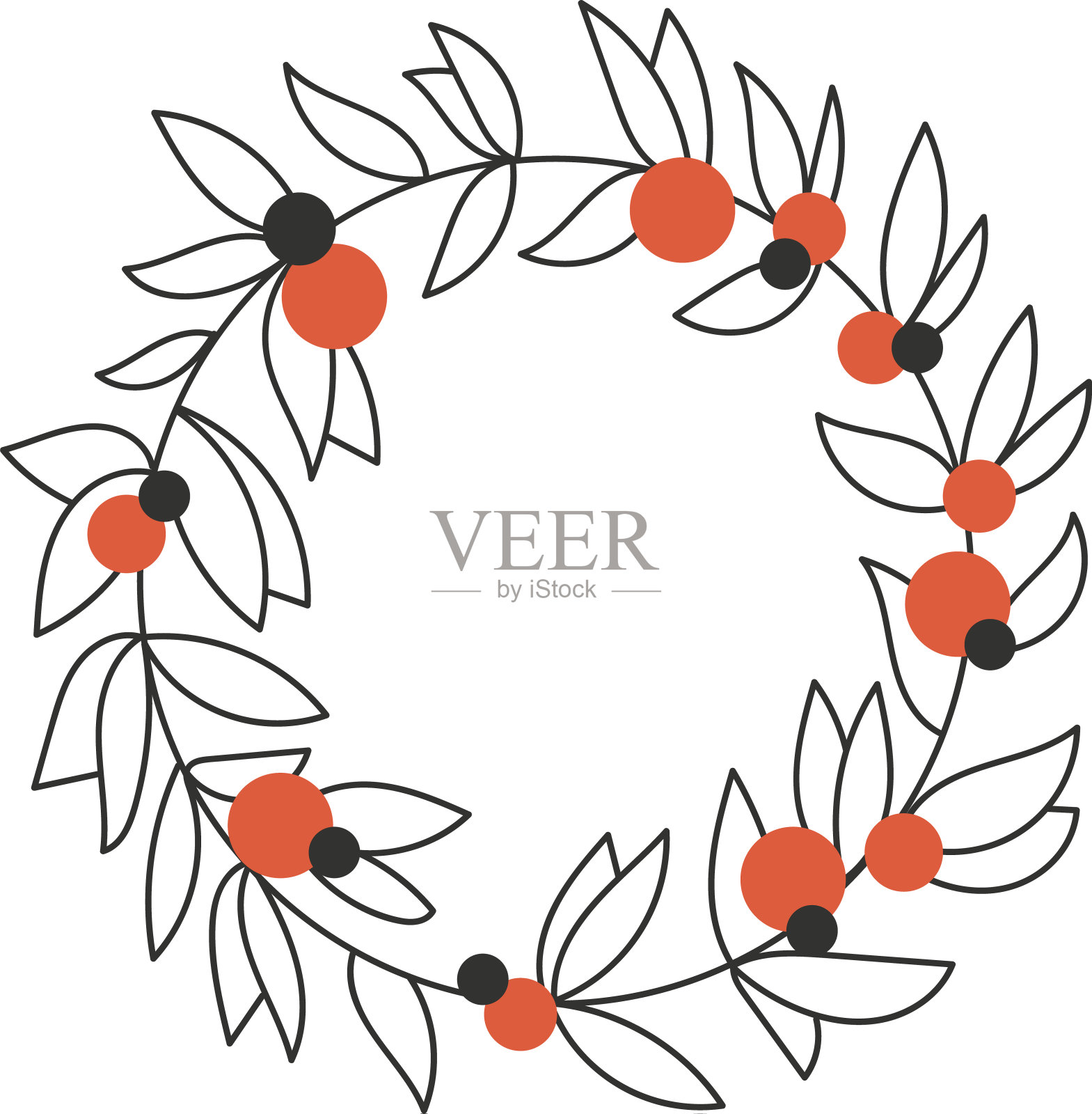 christmas_winter_floral_set插画图片素材