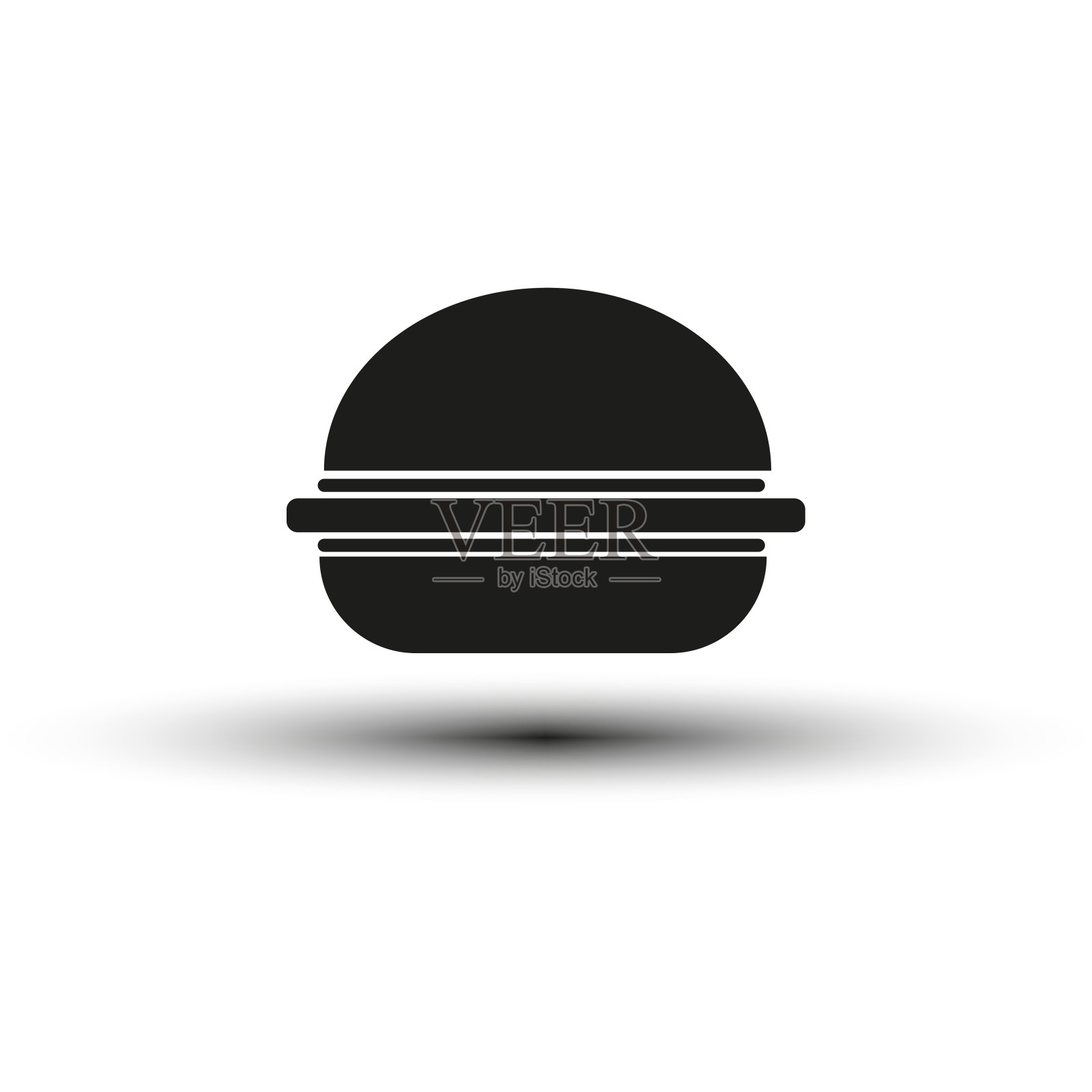 汉堡图标。食物图标。快餐的标志。矢量插图。每股收益10。插画图片素材