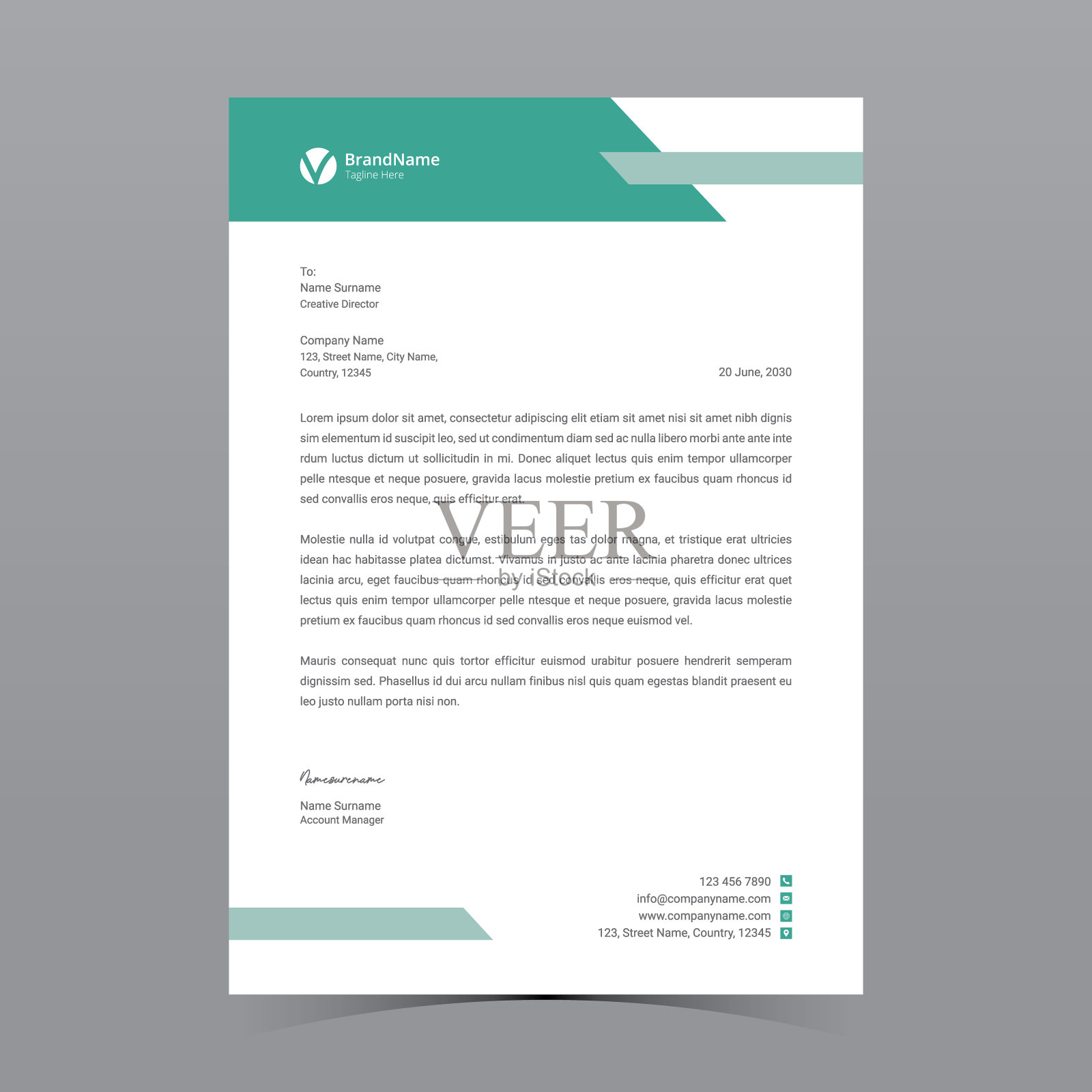 A4信纸头模板矢量设计插画图片素材