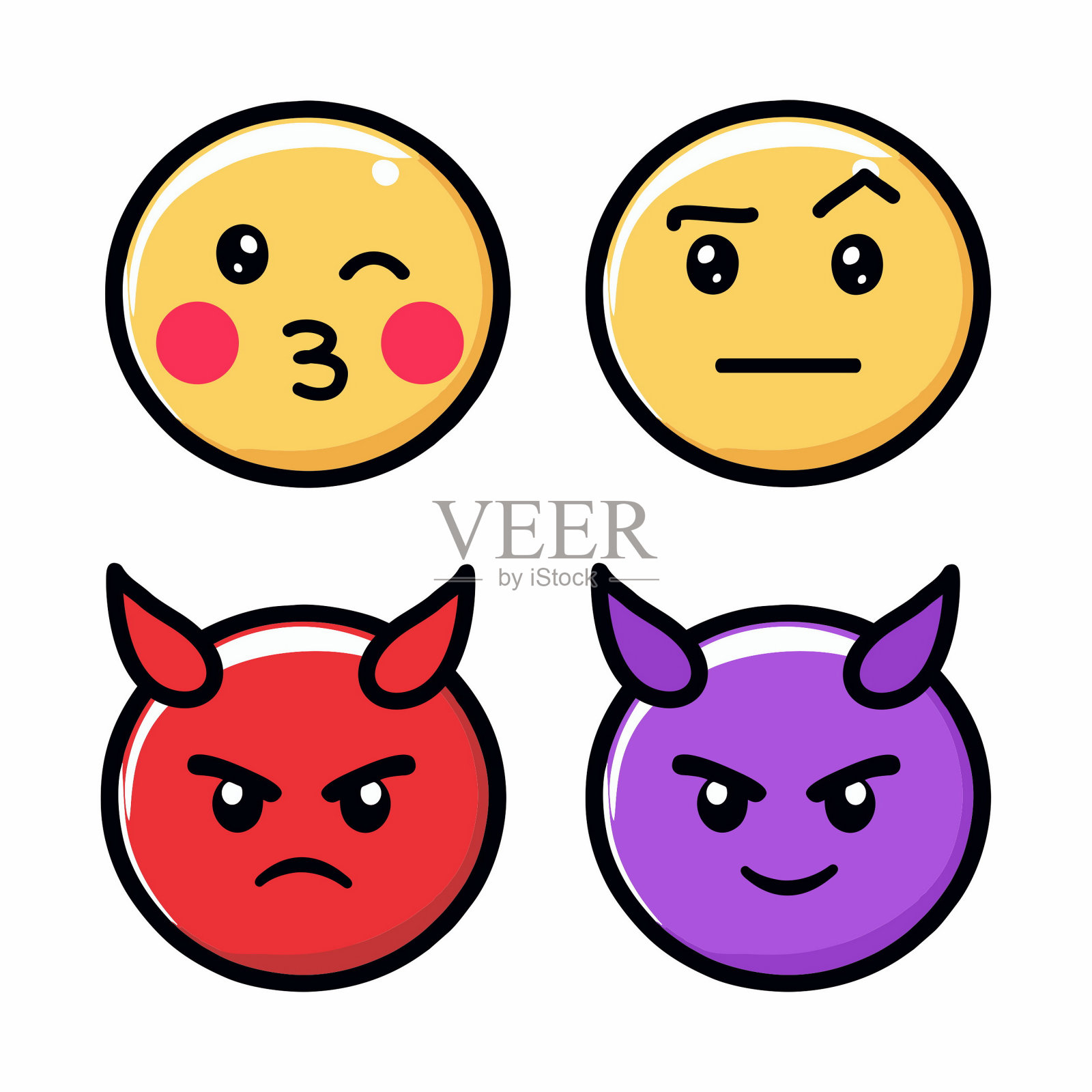 网络上可爱又与众不同的表情符号——表情符号图标素材