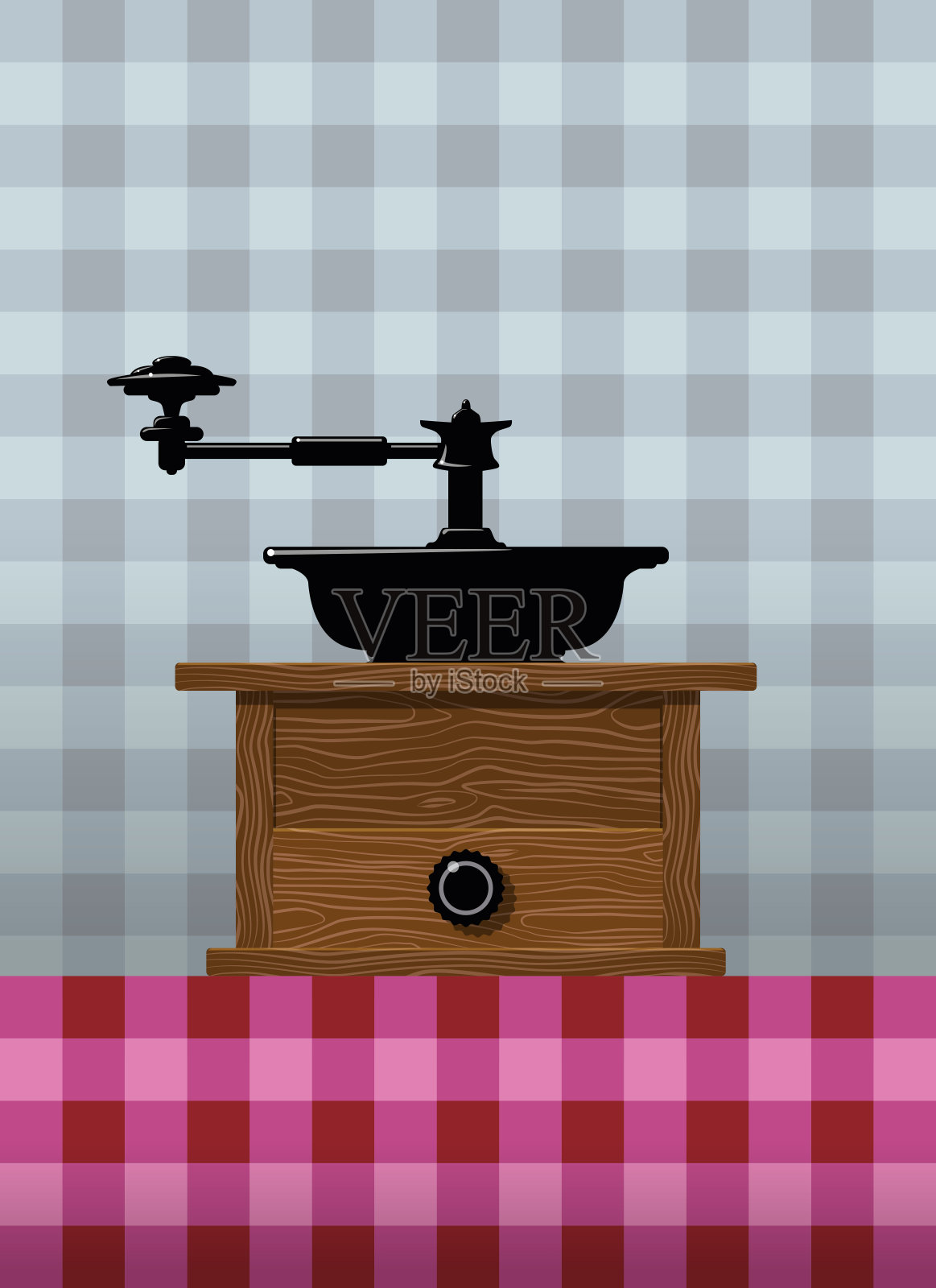 海报咖啡木磨机插画图片素材