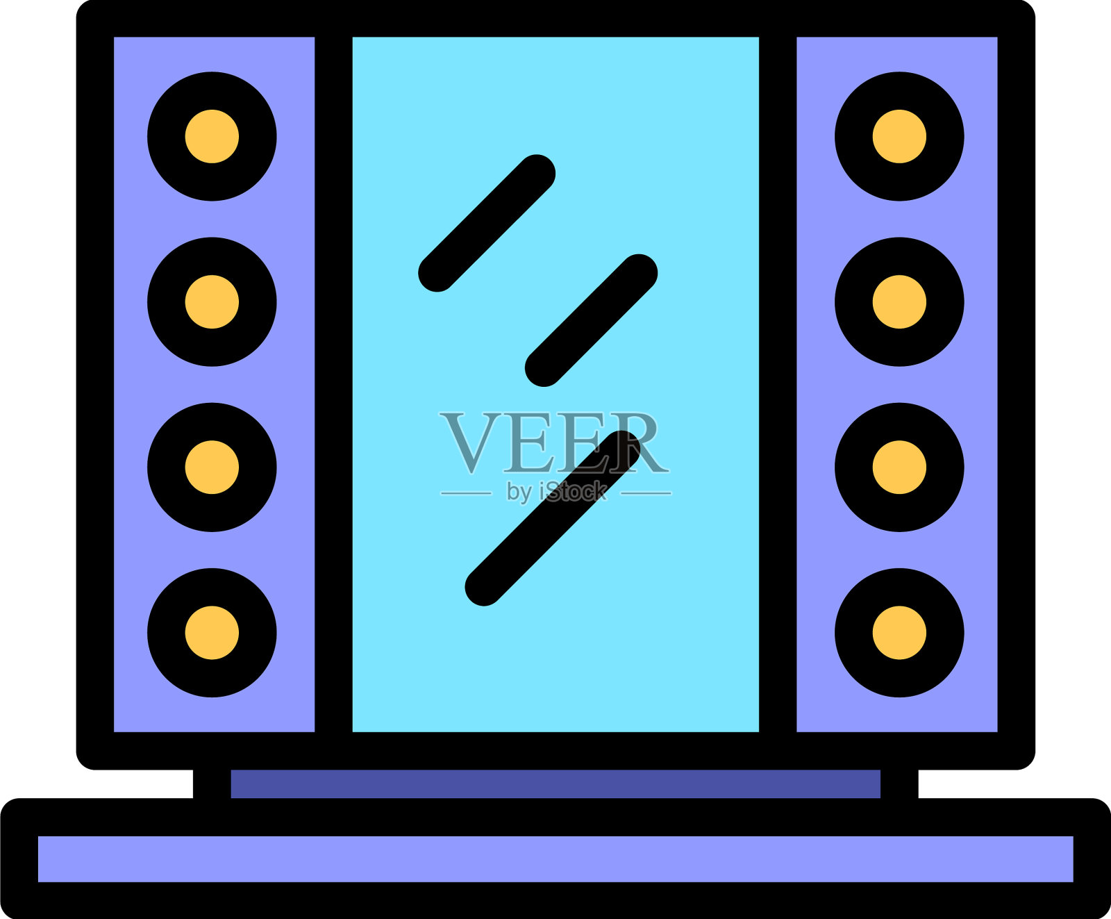 化妆镜图标平插画图片素材