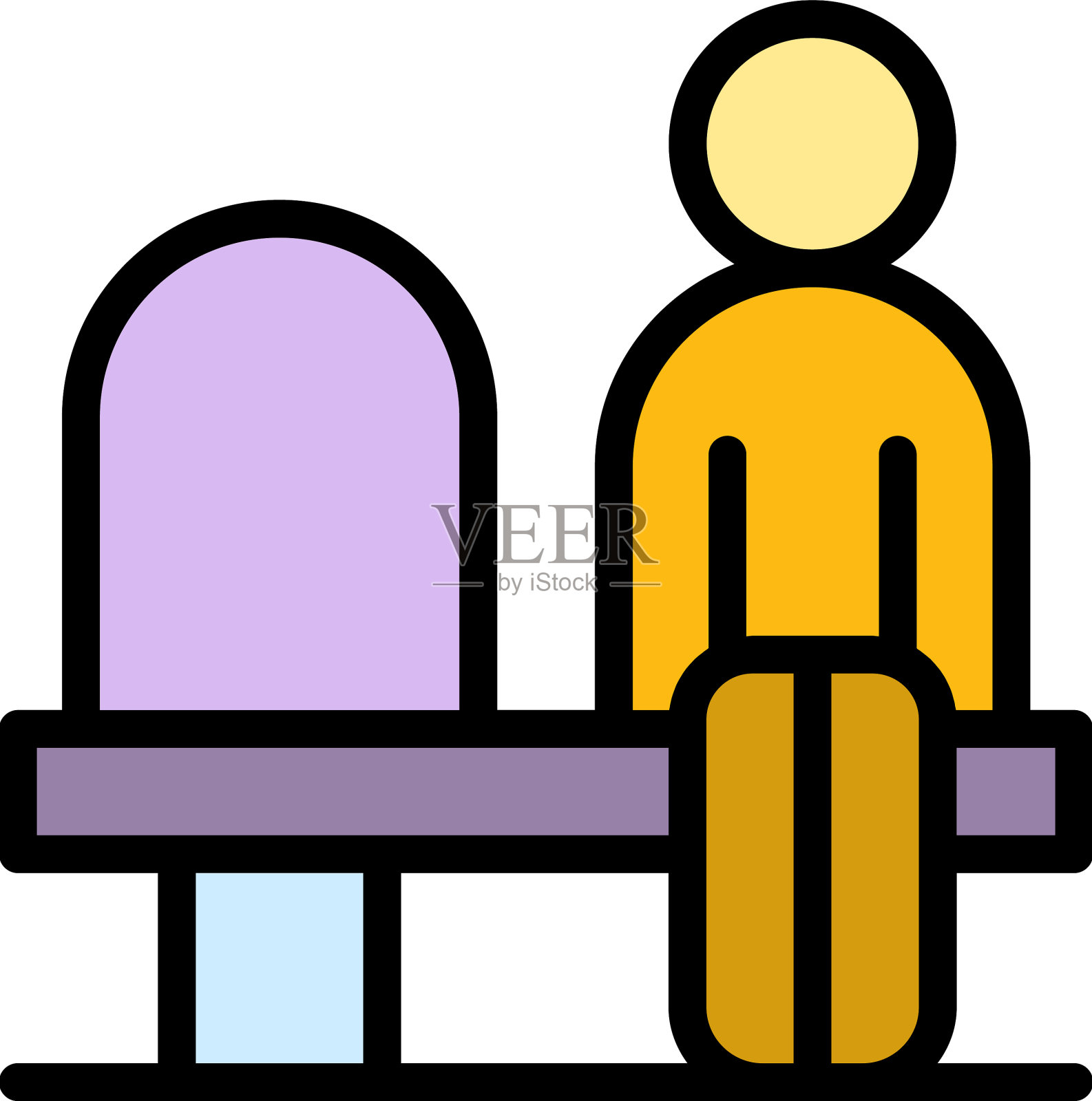 座位距离图标平插画图片素材