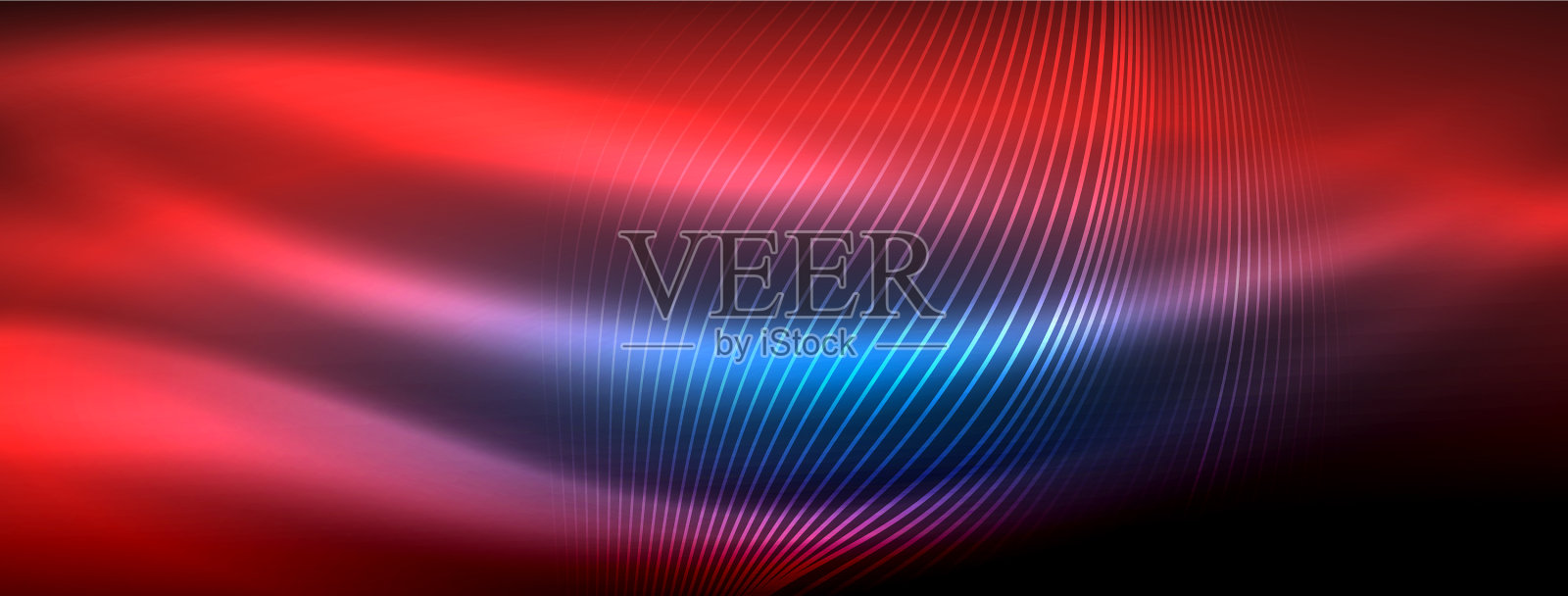 发光的霓虹波抽象的背景-充满活力插画图片素材