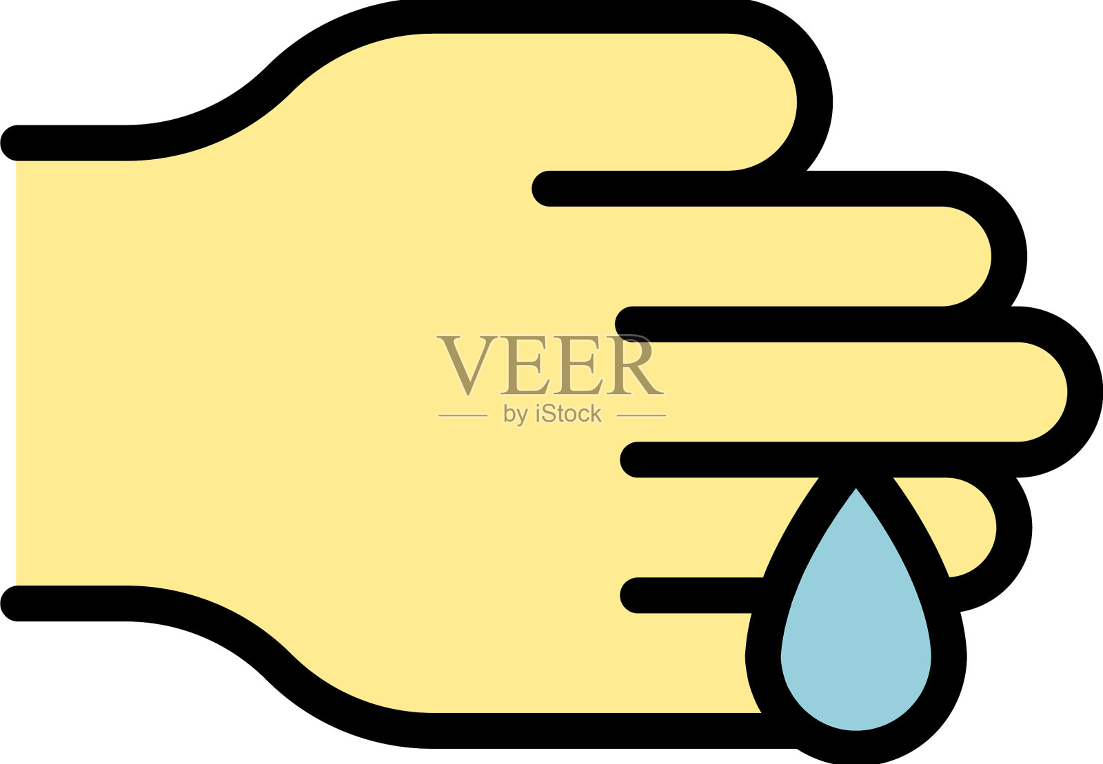 验血手图标平插画图片素材