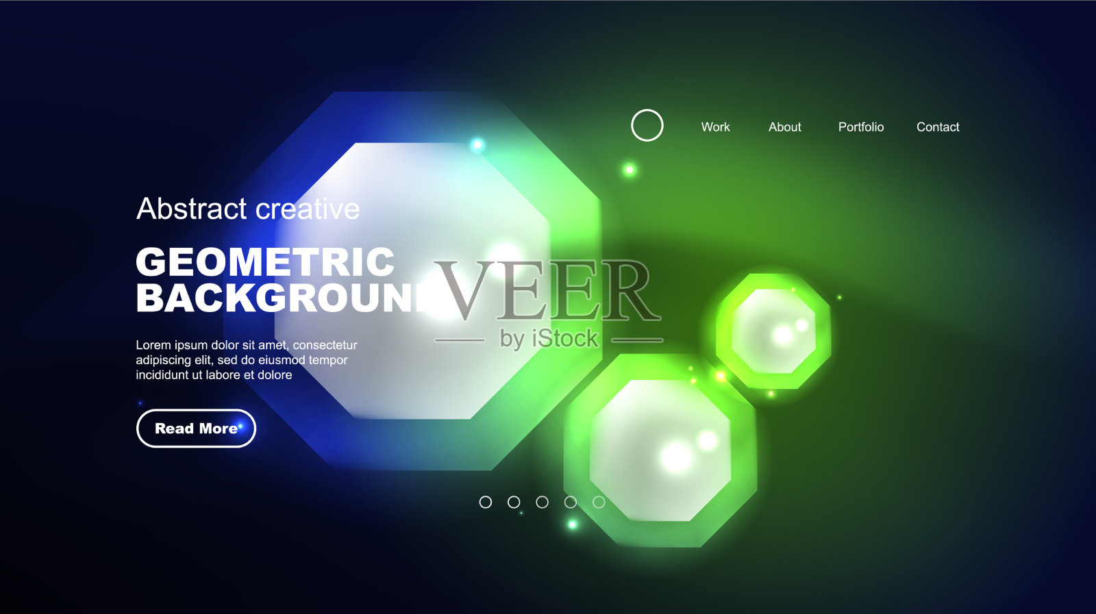 抽象背景登陆页玻璃几何插画图片素材