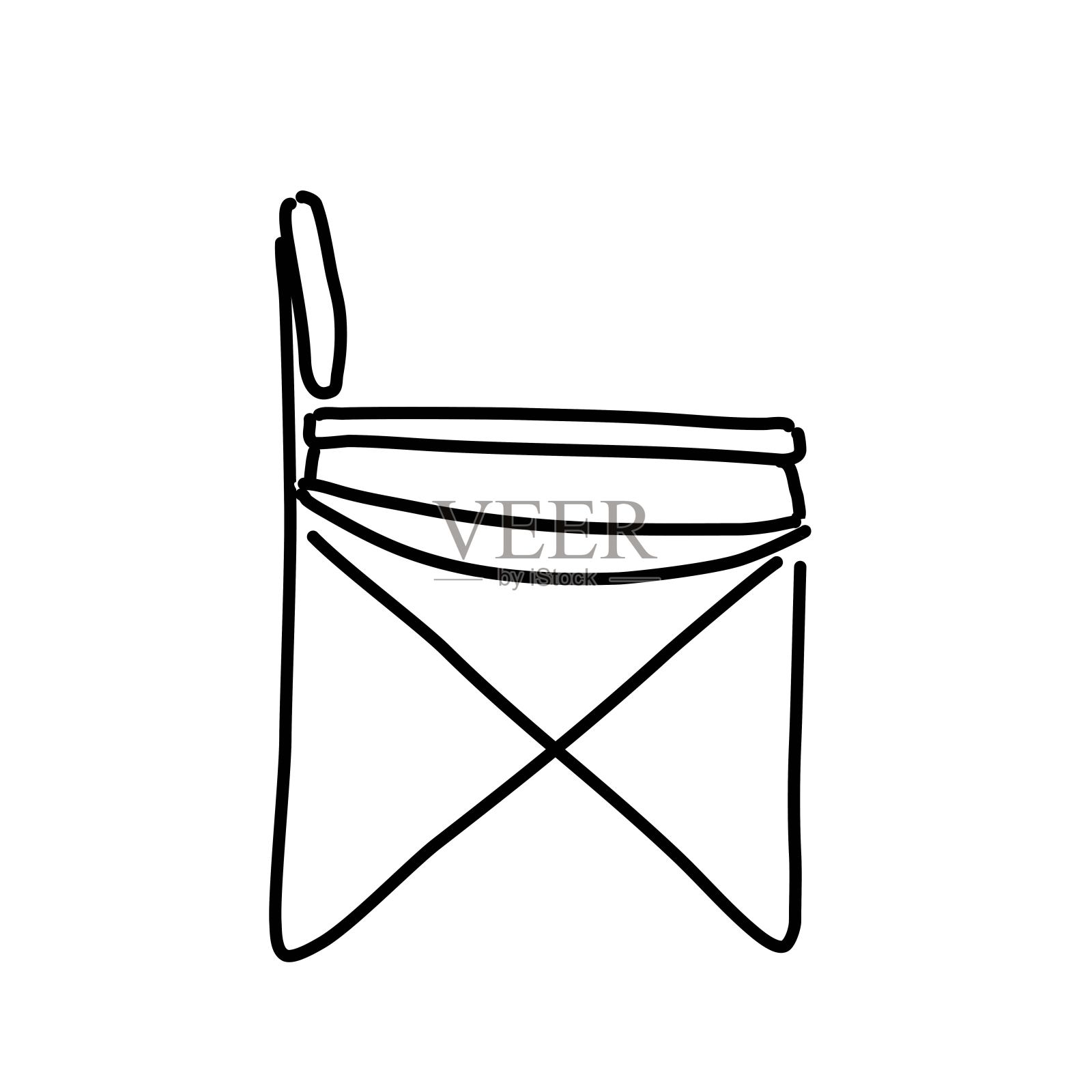 室外的椅子上插画图片素材