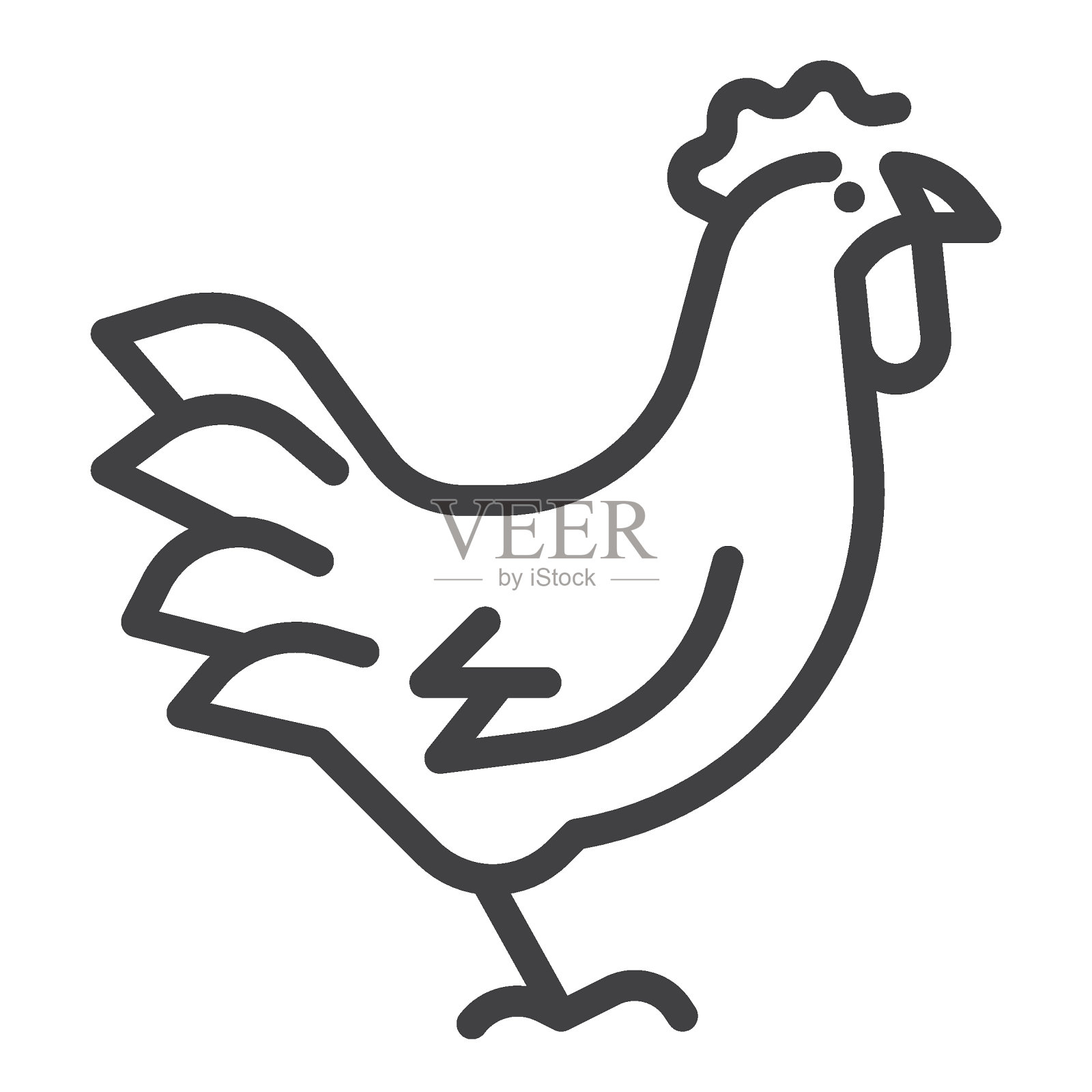 鸡鸟线图标插画图片素材