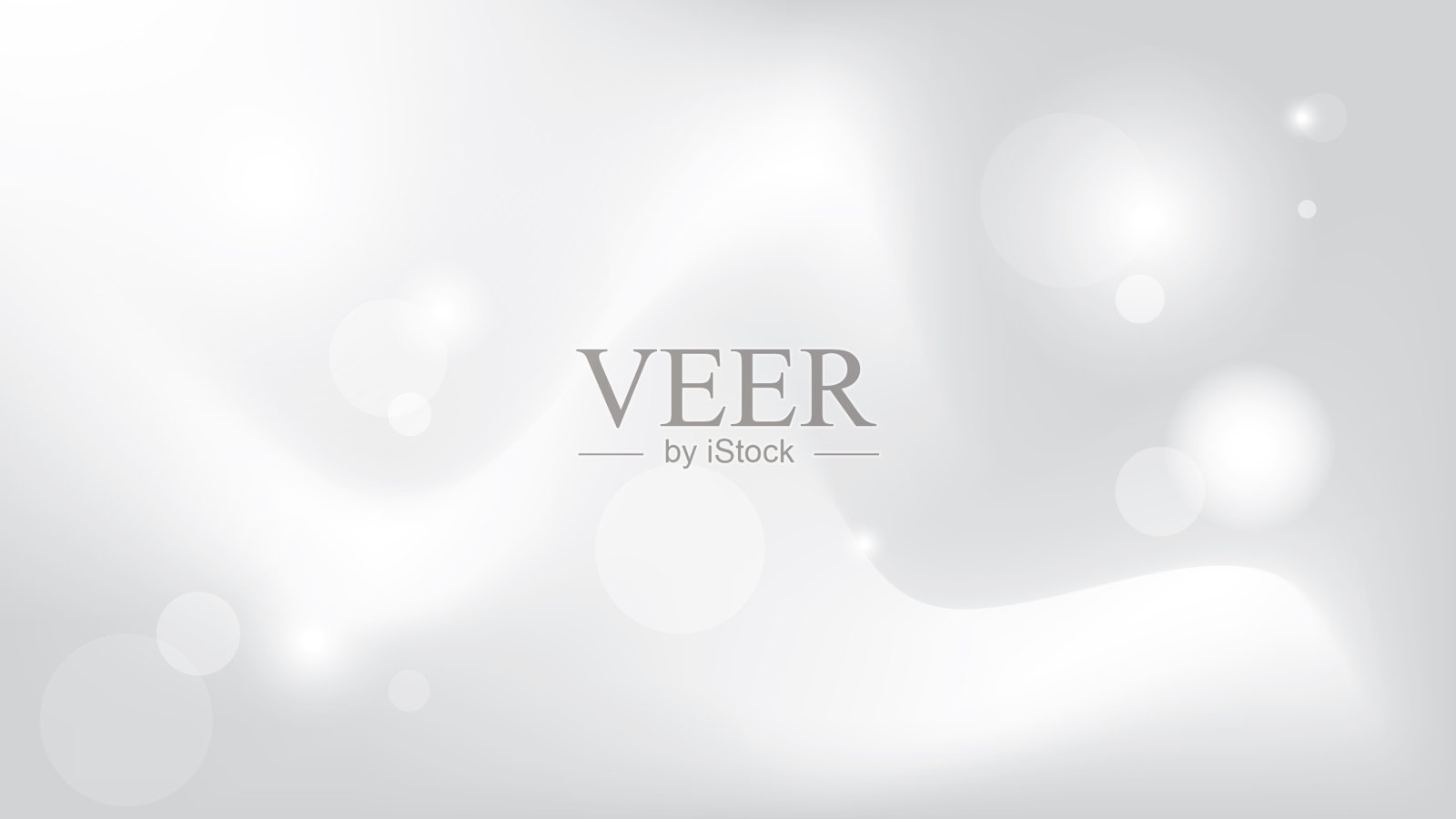 抽象的白色和灰色的颜色背景与几何圆形形状，散景光，模糊的图案。矢量插图。插画图片素材