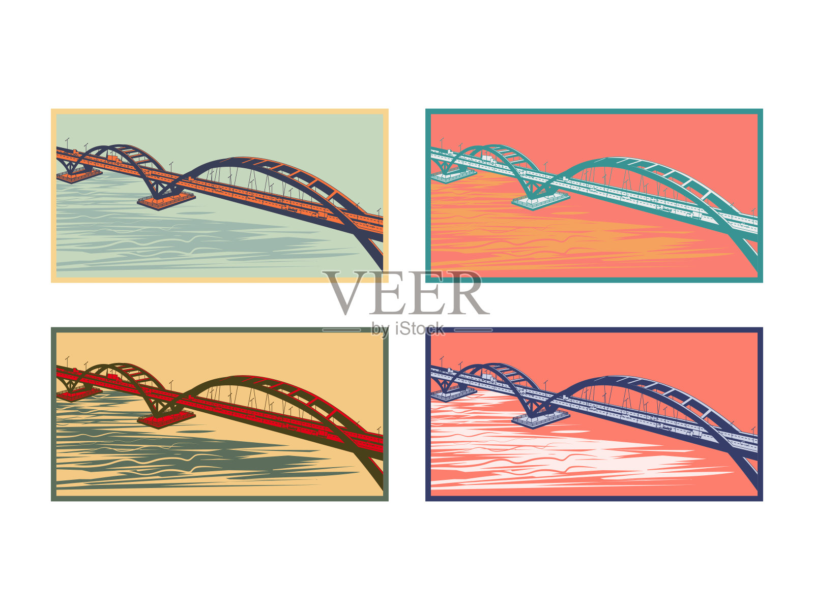 4套桥架插画图片素材