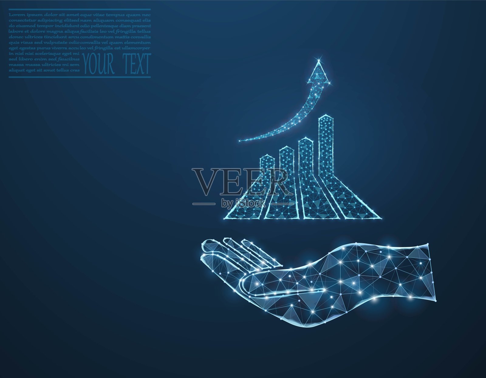 增长图表在手上插画图片素材