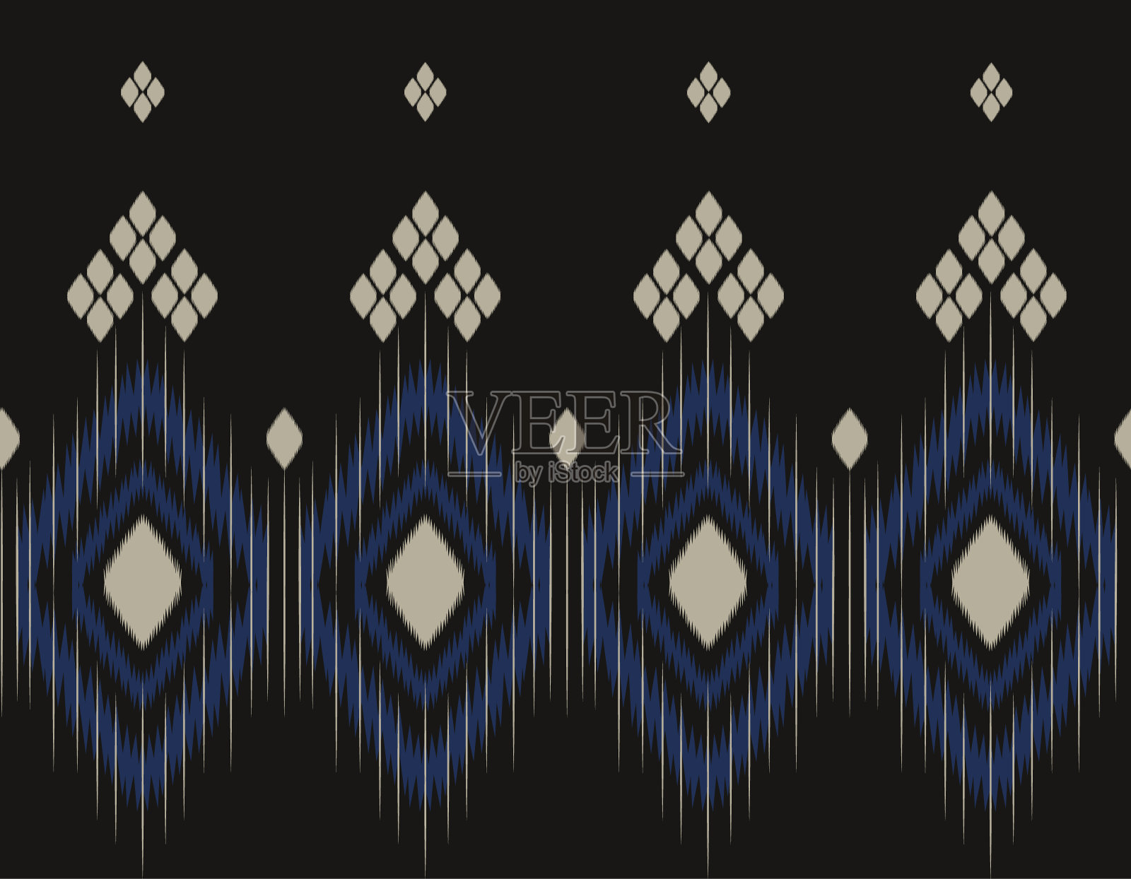 民族伊卡手工艺图案抽象向量。插画图片素材