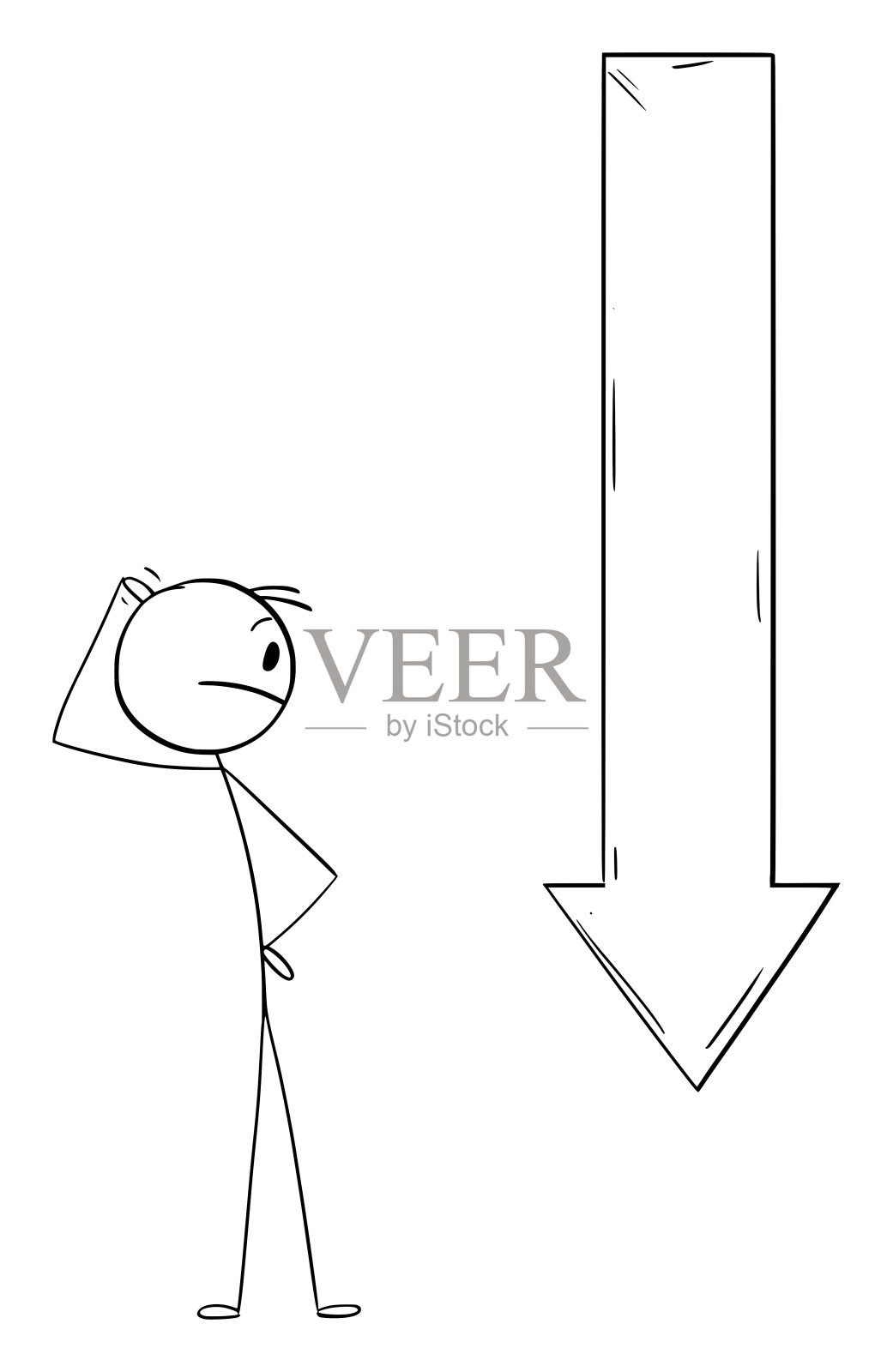 商人在麻烦，矢量卡通棍形插图插画图片素材