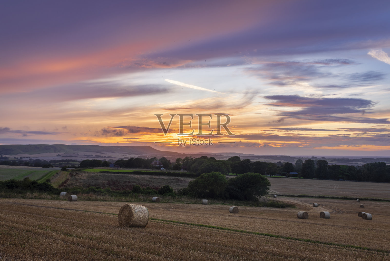 晚霞日落威尔明顿山照片摄影图片