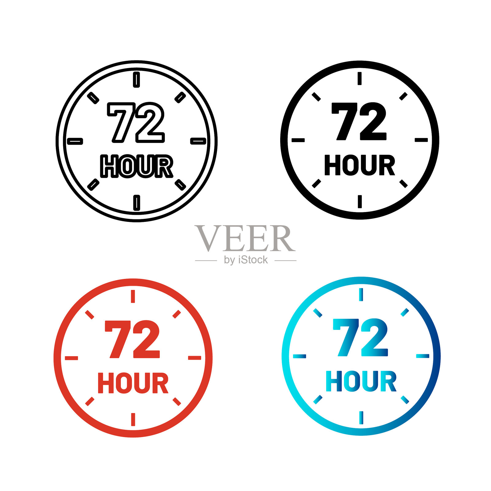 摘要72小时剪影插图插画图片素材