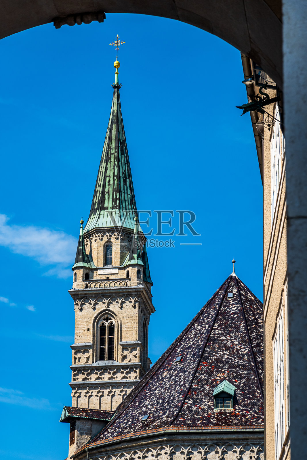 奥地利著名的萨尔茨堡古城照片摄影图片