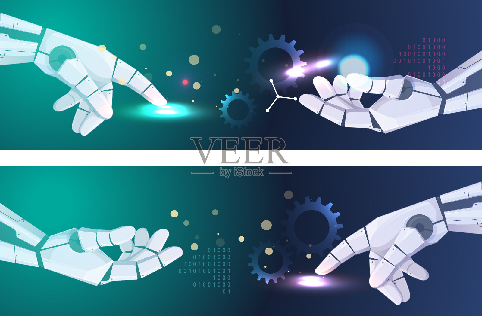 机械手-促进增长和创新-横幅-插图插画图片素材