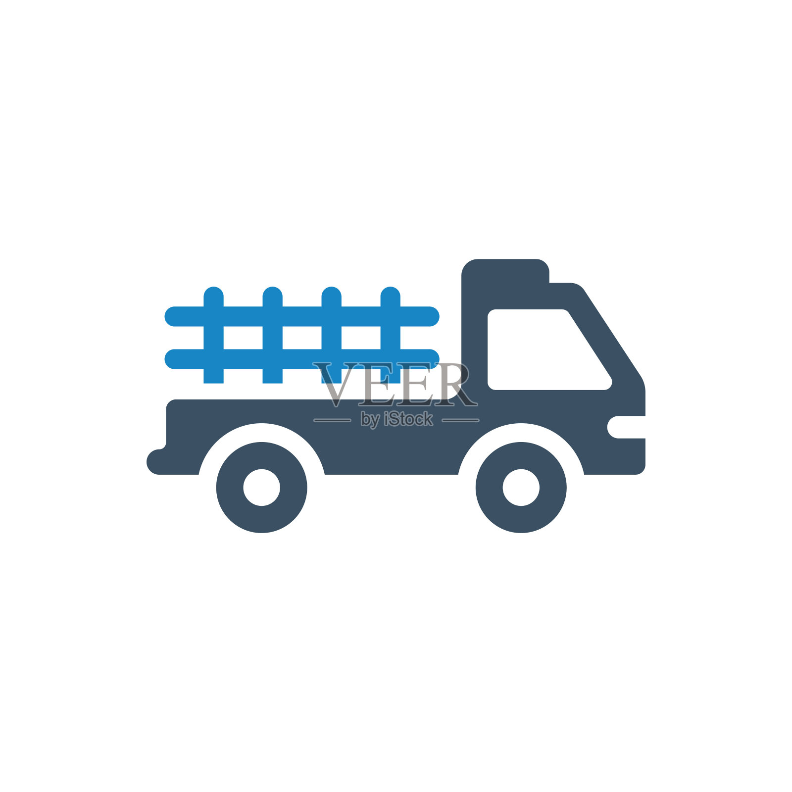 皮卡图标或卡车拖拉机图标插画图片素材