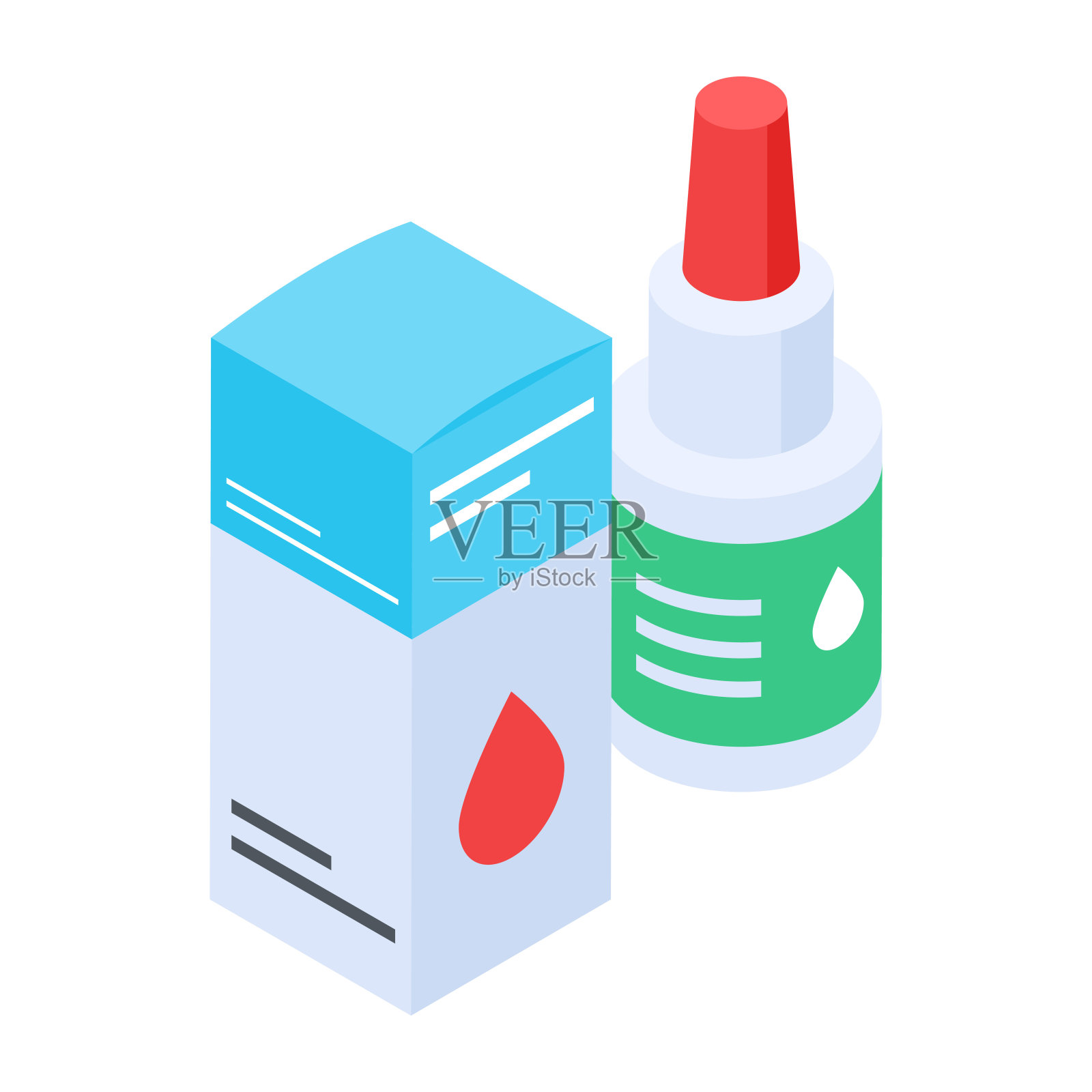 医学等距图标集合插画图片素材