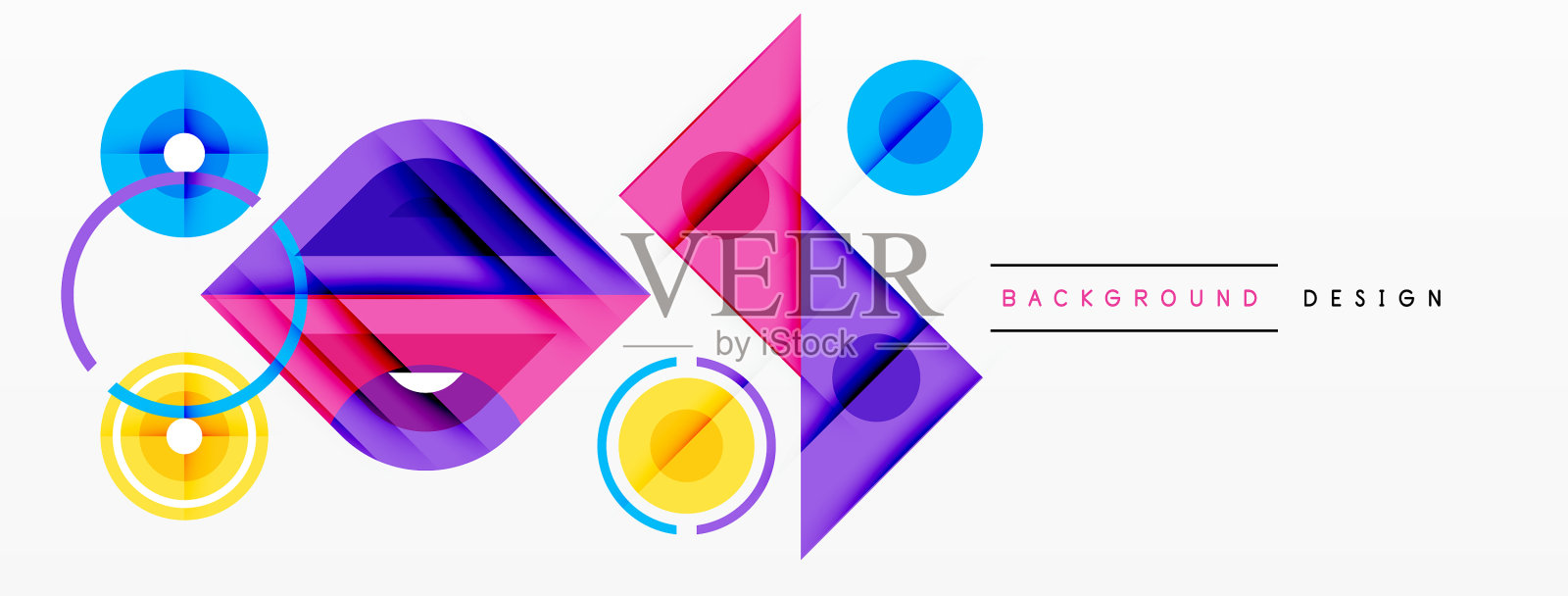 彩色三角形和圆形背景插画图片素材