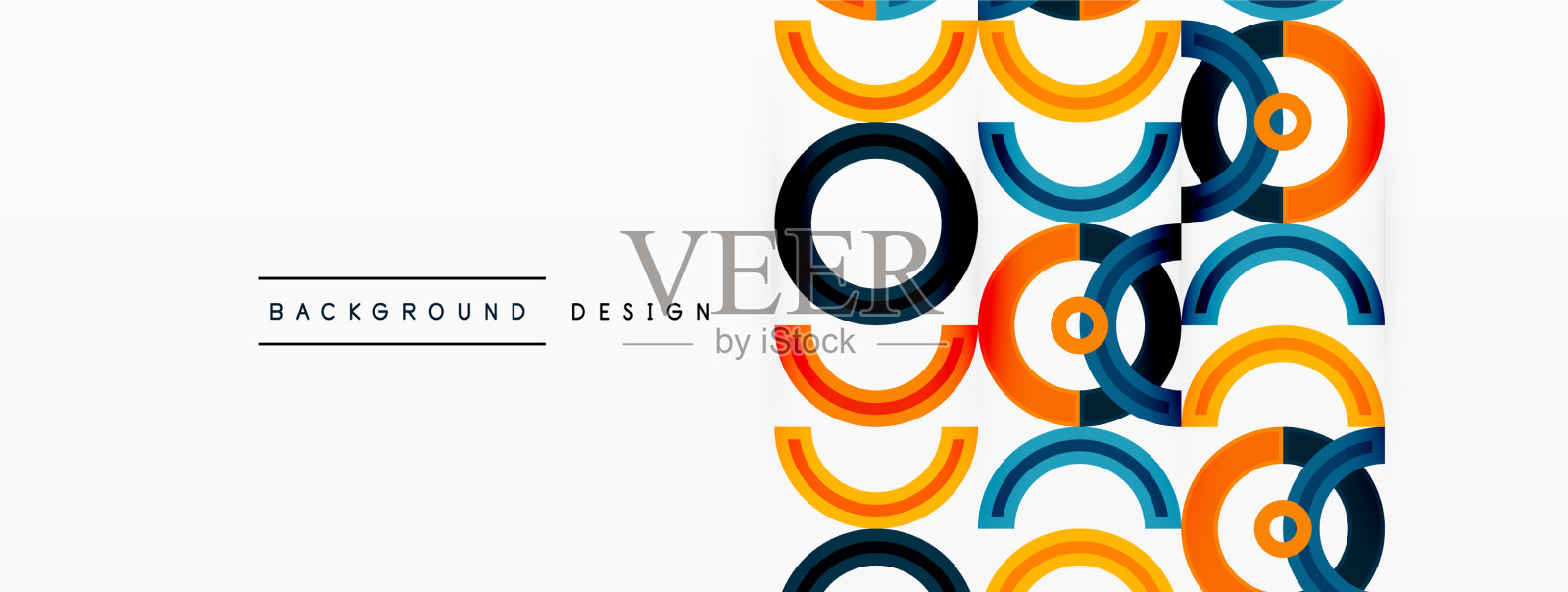 彩色圆形抽象背景模板插画图片素材