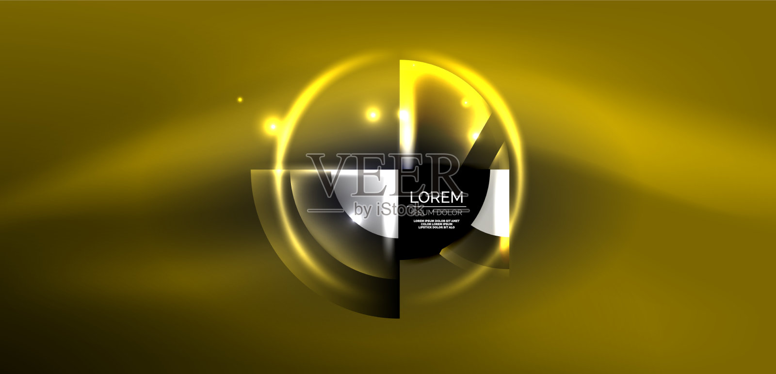 霓虹灯圆形线条和三角形元素嗨插画图片素材